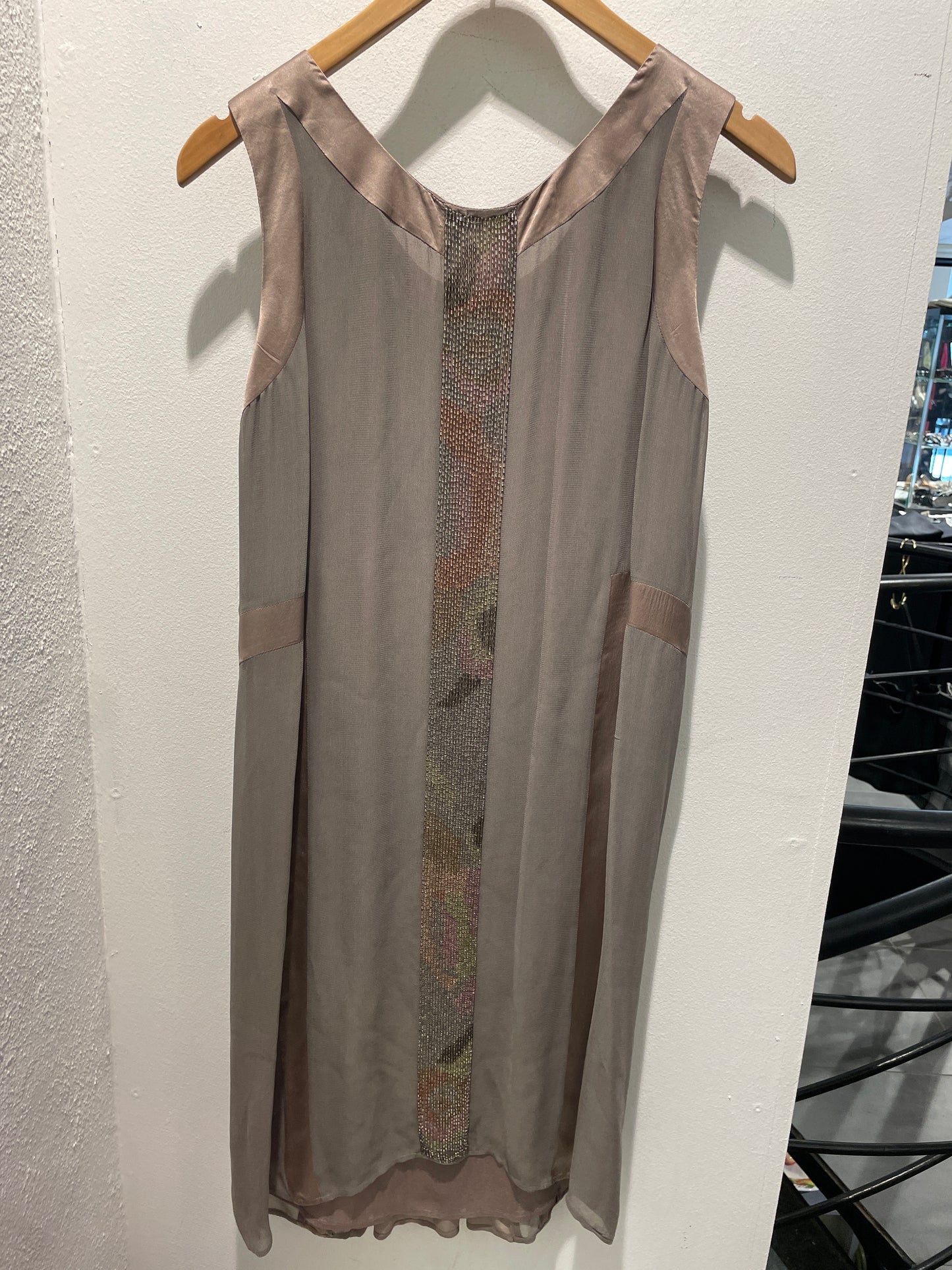 NOUGAT London - silk dress w beads -S/M