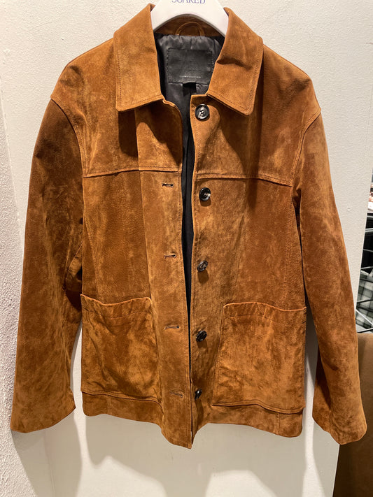 Zara Leather Collection Ruskindsjakke – Str. S/M / Cognac - Medinas Wardrobe