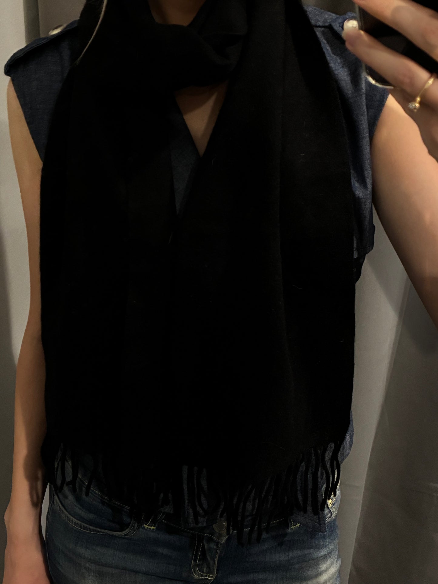 YSL Scarf - Cashmere - Black on Black