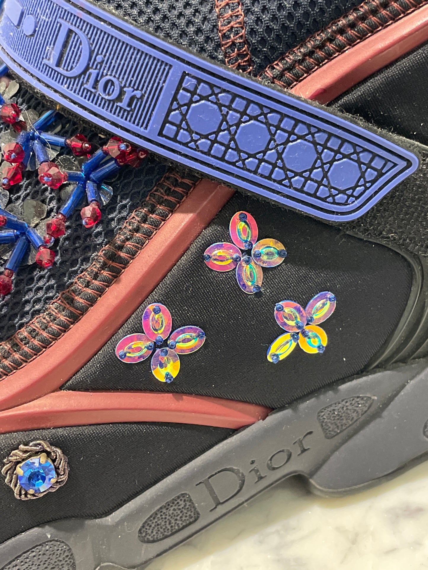 Christian Dior 'Fusion' Embellished High-Top Sneakers – Rare Couture Edition - 38,5