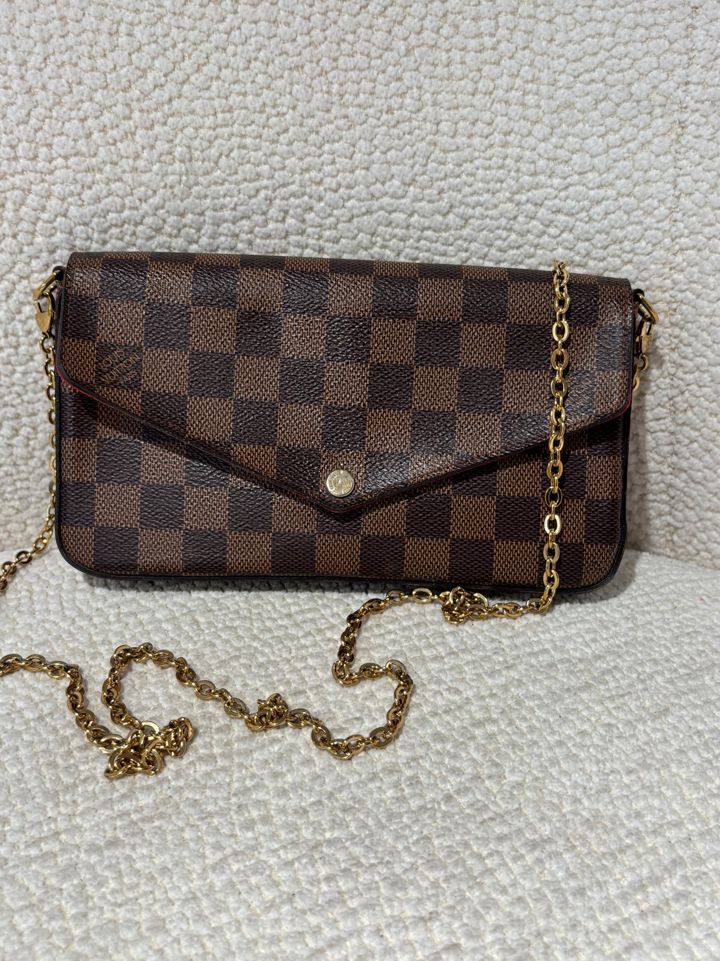 Louis Vuitton Pochette Félicie – Damier Canvas with Gold Chain