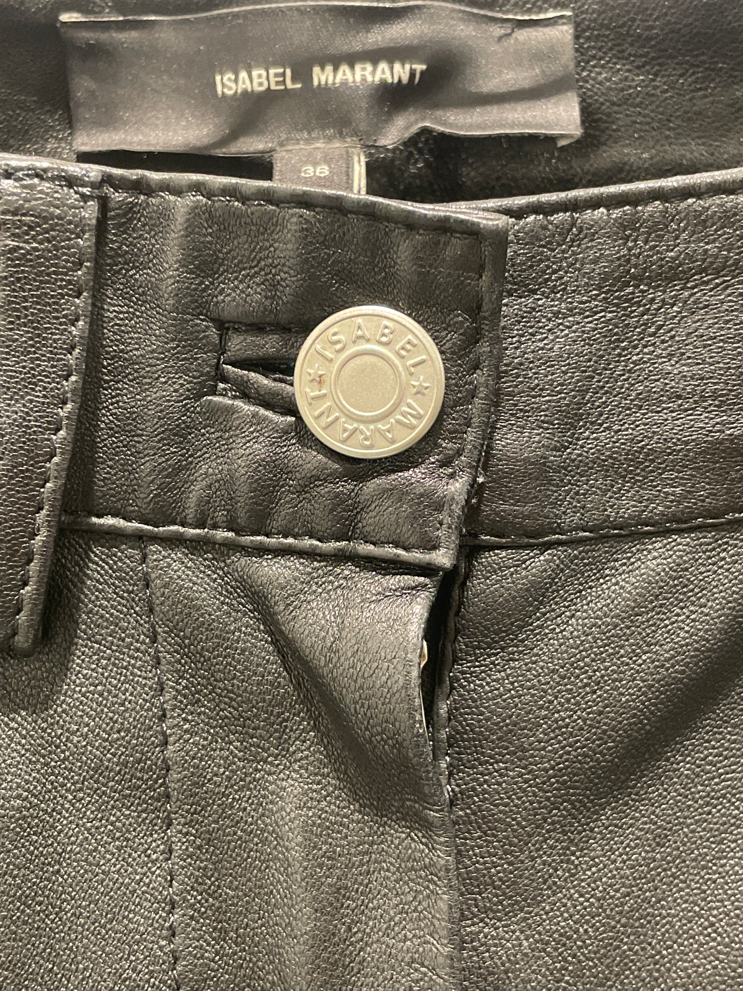 Isabel Marant - Leather Pants w. star studs - 36 - Medinas Wardrobe