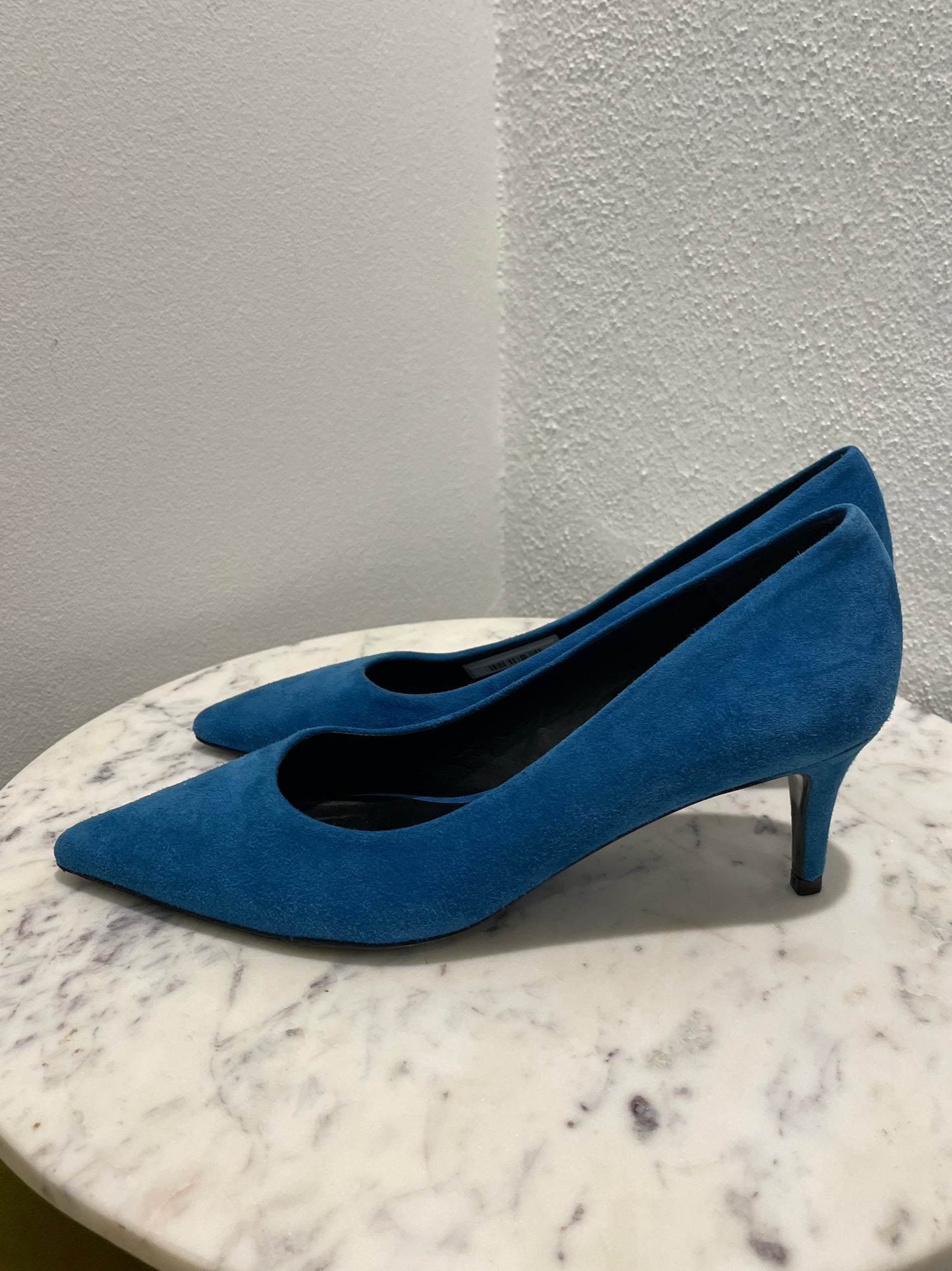 Malene Birger - Laximini Cornflower blue Suede Pointed-Toe Pumps – 39
