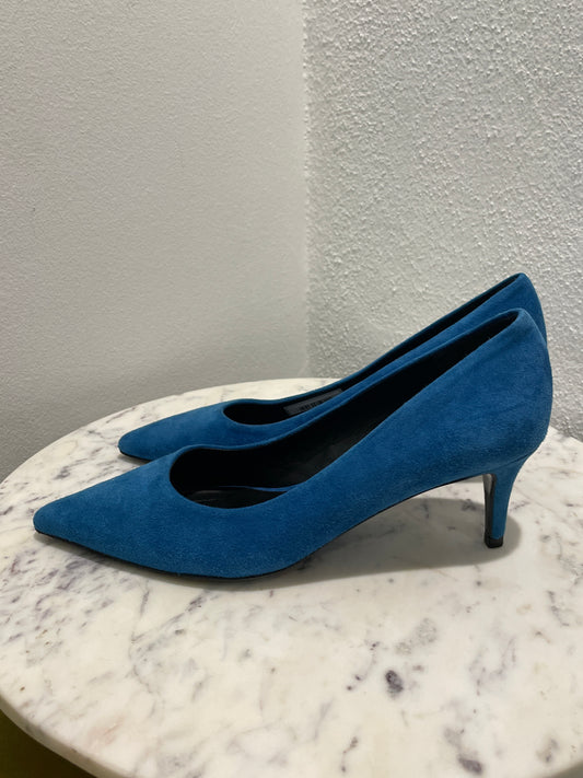 Malene Birger - Laximini Cornflower blue Suede Pointed-Toe Pumps – 39