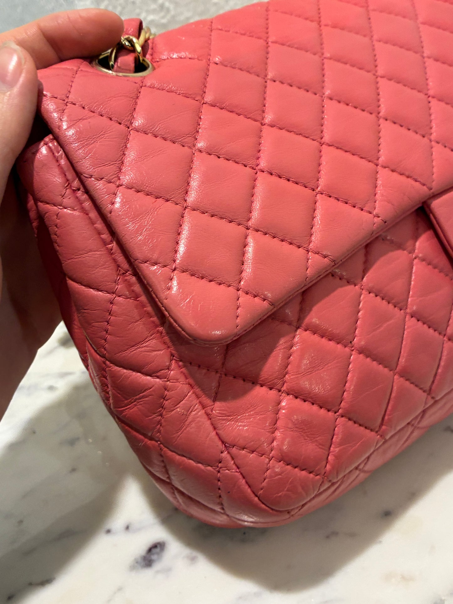 Chanel Charm Single Flap – Pink Leather & Gold Hardware (Kopi)