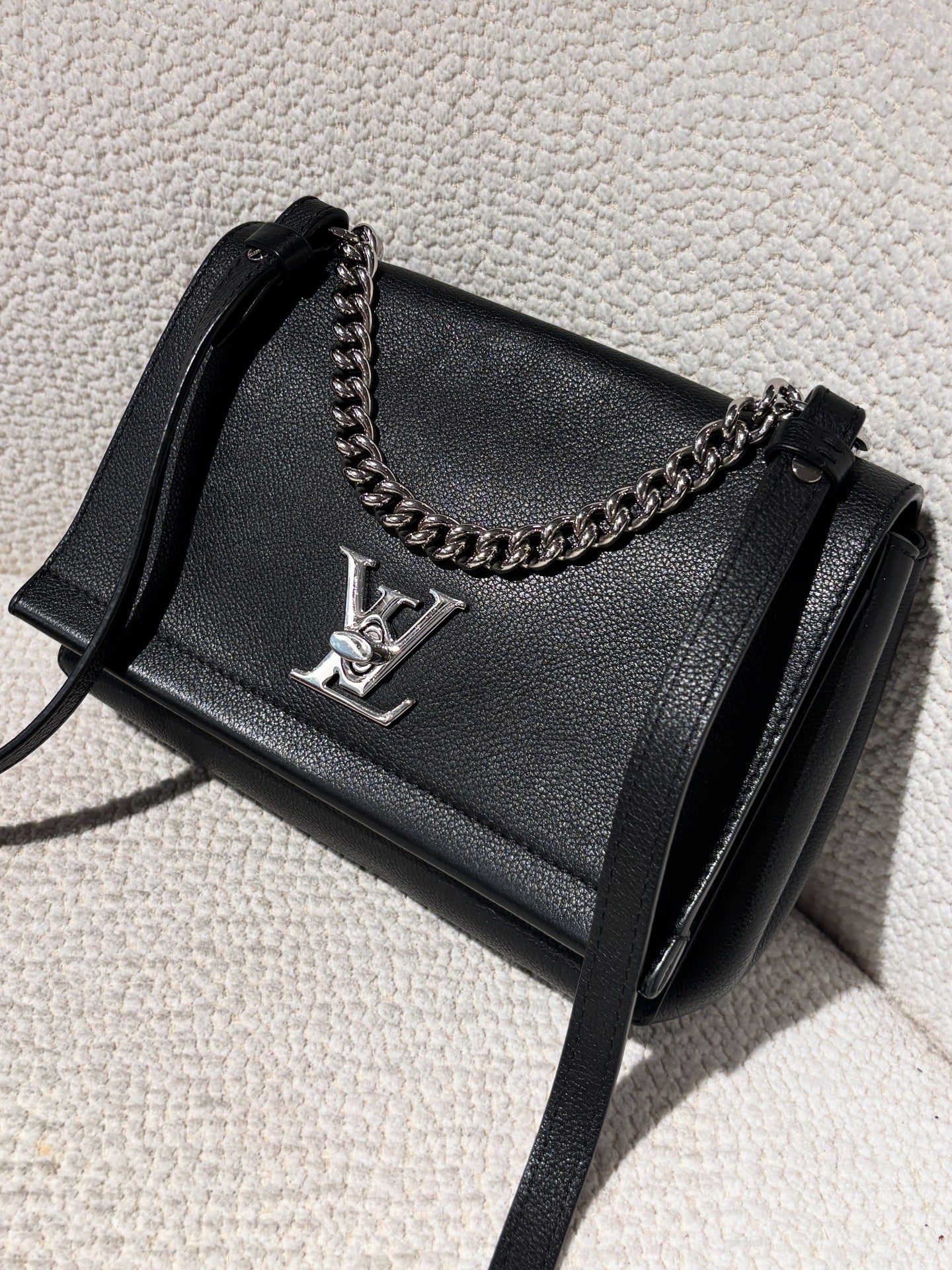 Louis Vuitton Lockme Bag – Leather & Silver Logo Turn Lock Closure