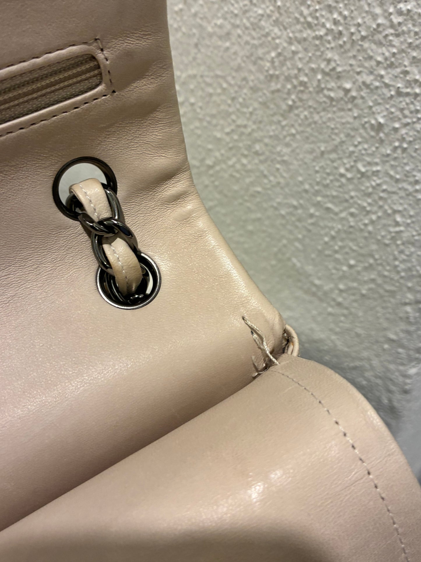 Chanel Classic Double Flap – Jumbo - Beige Lambskin & Dark Silver Hardware