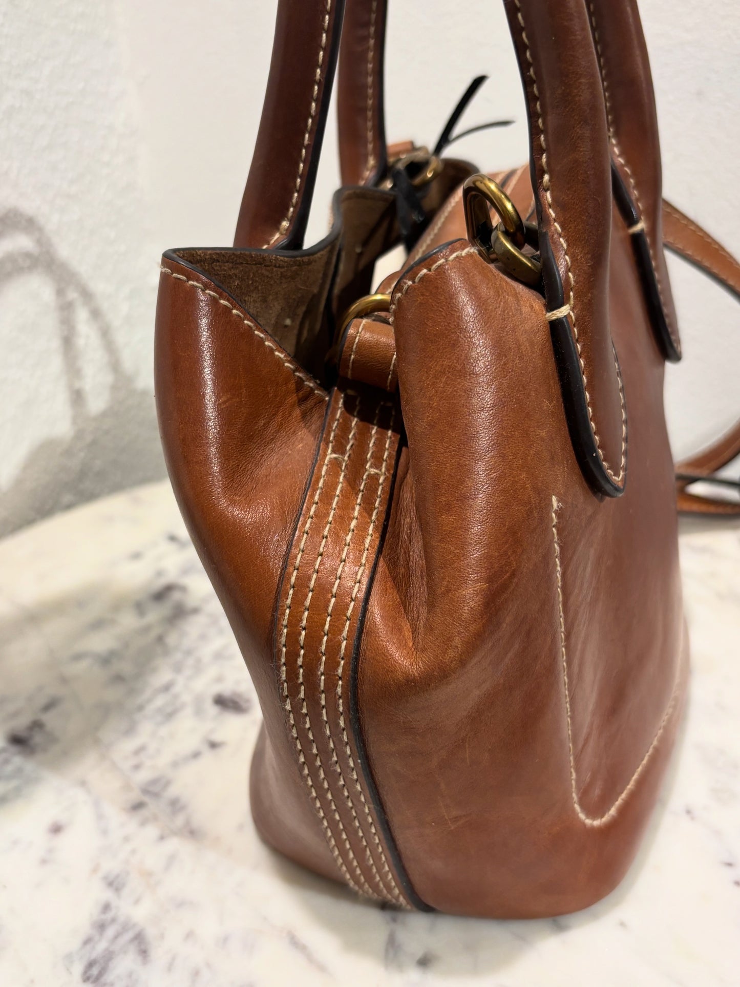 Polo Ralph Lauren Bucket Bag - Cognac Leather