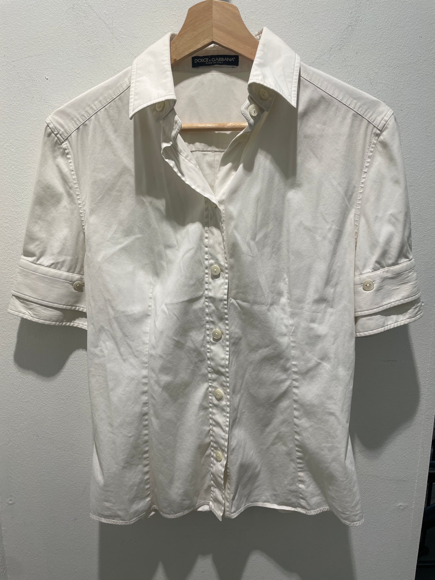 Dolce & Gabbana Shirt with Detachable Collar – Off-White -  EU38