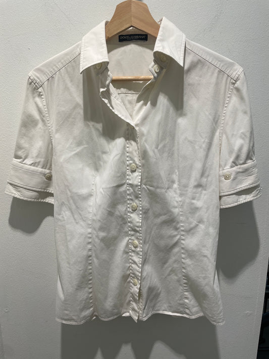 Dolce & Gabbana Shirt with Detachable Collar – Off-White -  EU38