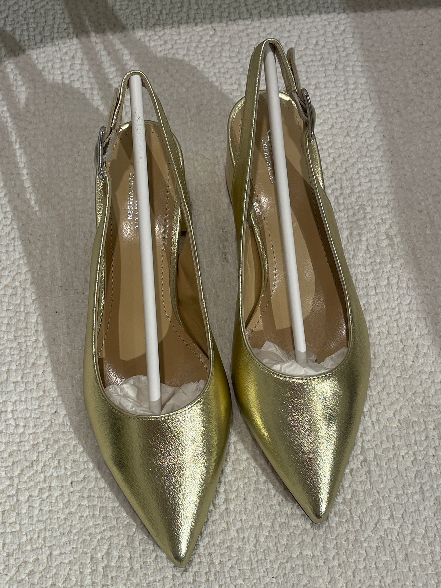 Gardenia – slingbacks - Gold Leather  - 38
