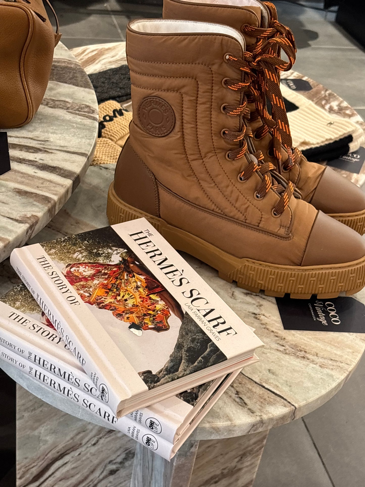 Hermès Boots – Caramel/Brown Calfskin & Parachute Fabric – EU 39