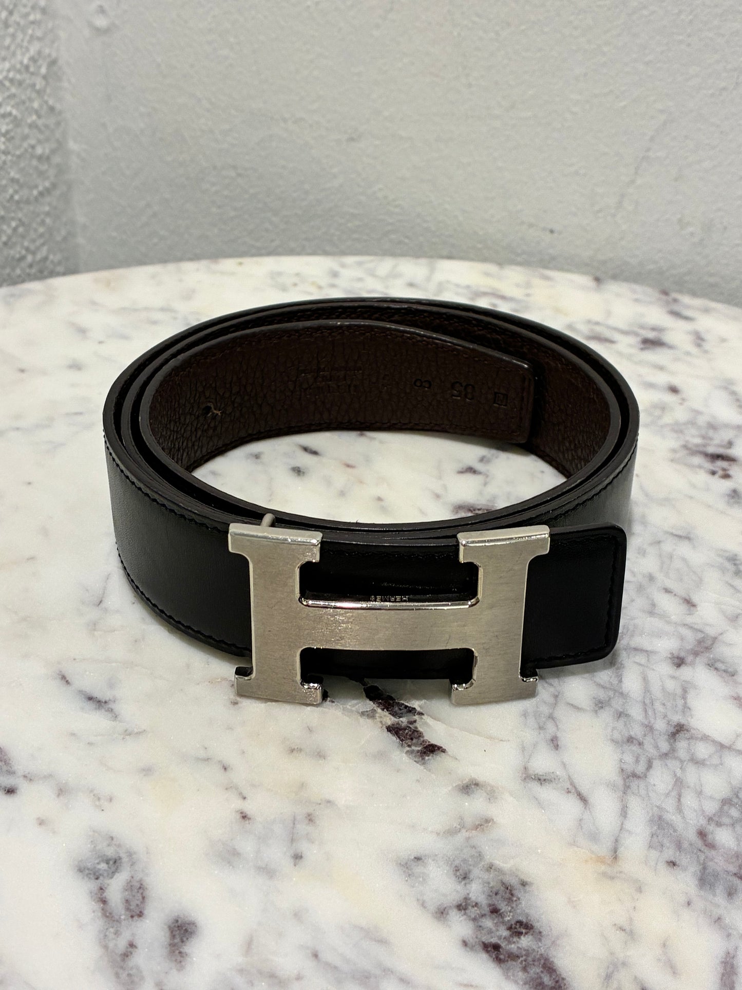 Hermès Reversible H-Belt – Size 85 - Medina’s Wardrobe