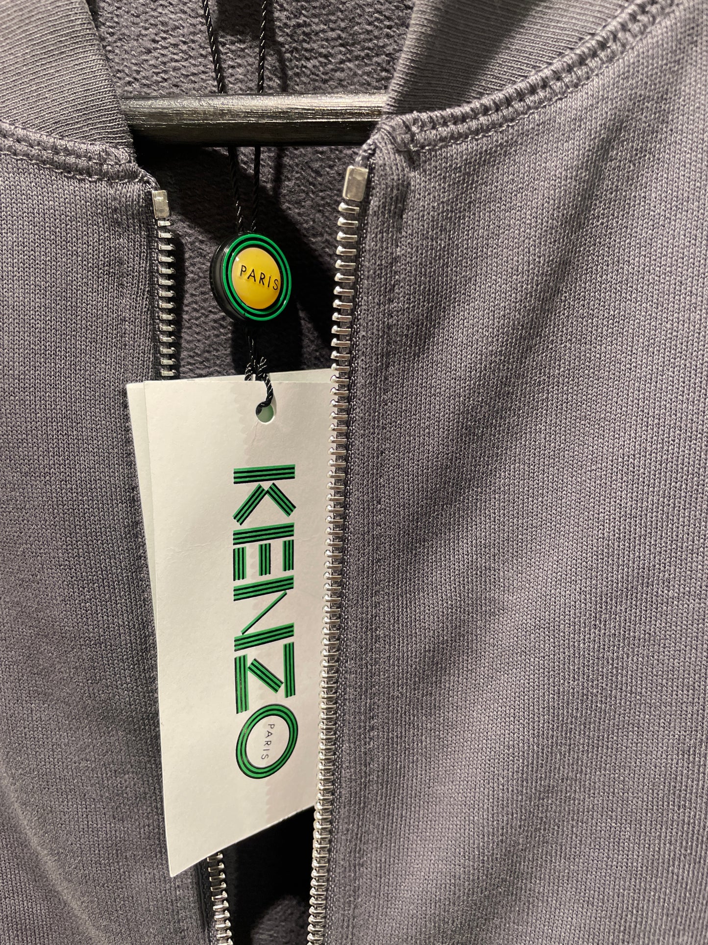 Kenzo Paris – Brand New with Tags Zip-Up Sweatshirt in Charcoal Grey/Pink - M