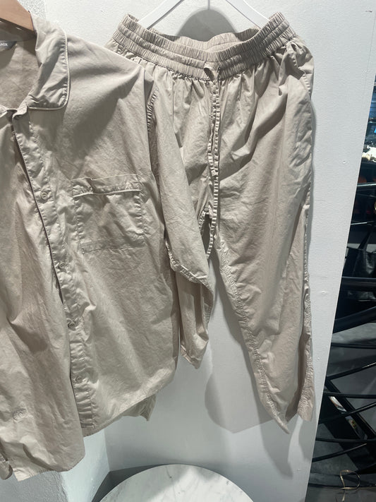Georg Jensen Damask – Luxury Cotton Lounge & Pajama Set (Sand/Beige) - S