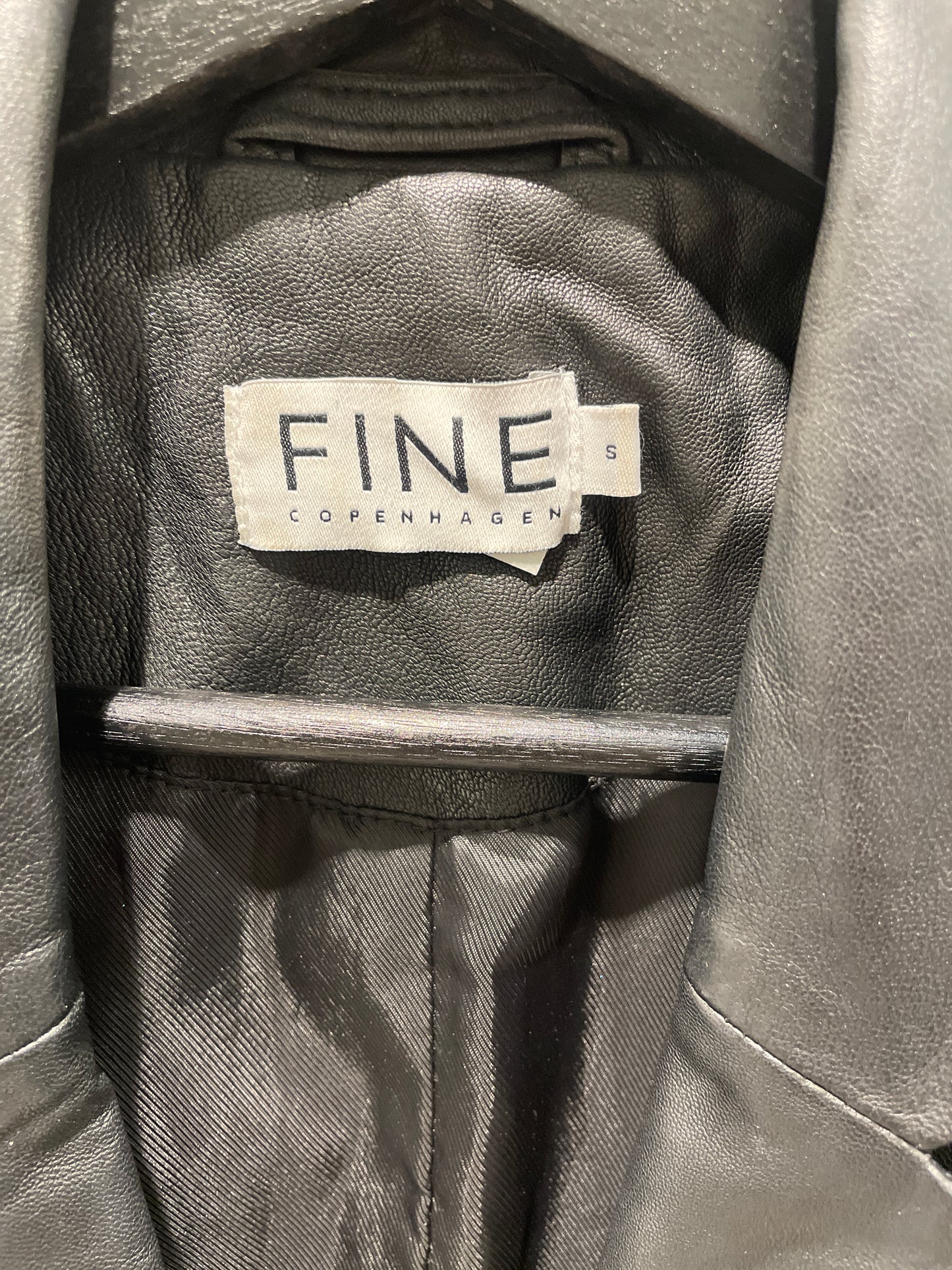 Fine Copenhagen - black leather blazer - S/M