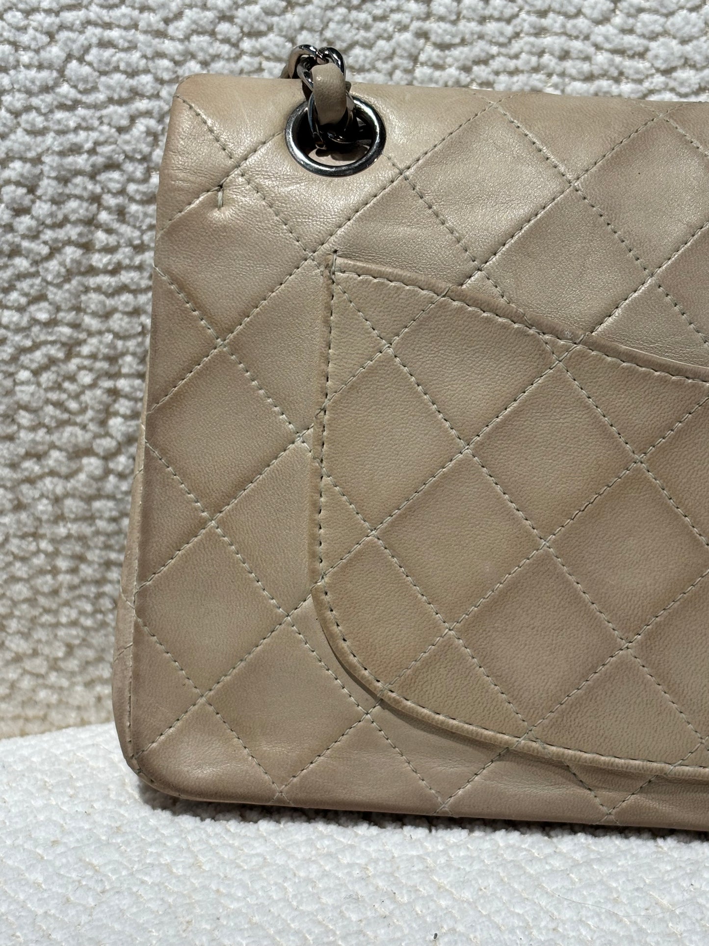 Chanel Classic Flap Bag - Small – Beige Lambskin & Silver Hardware
