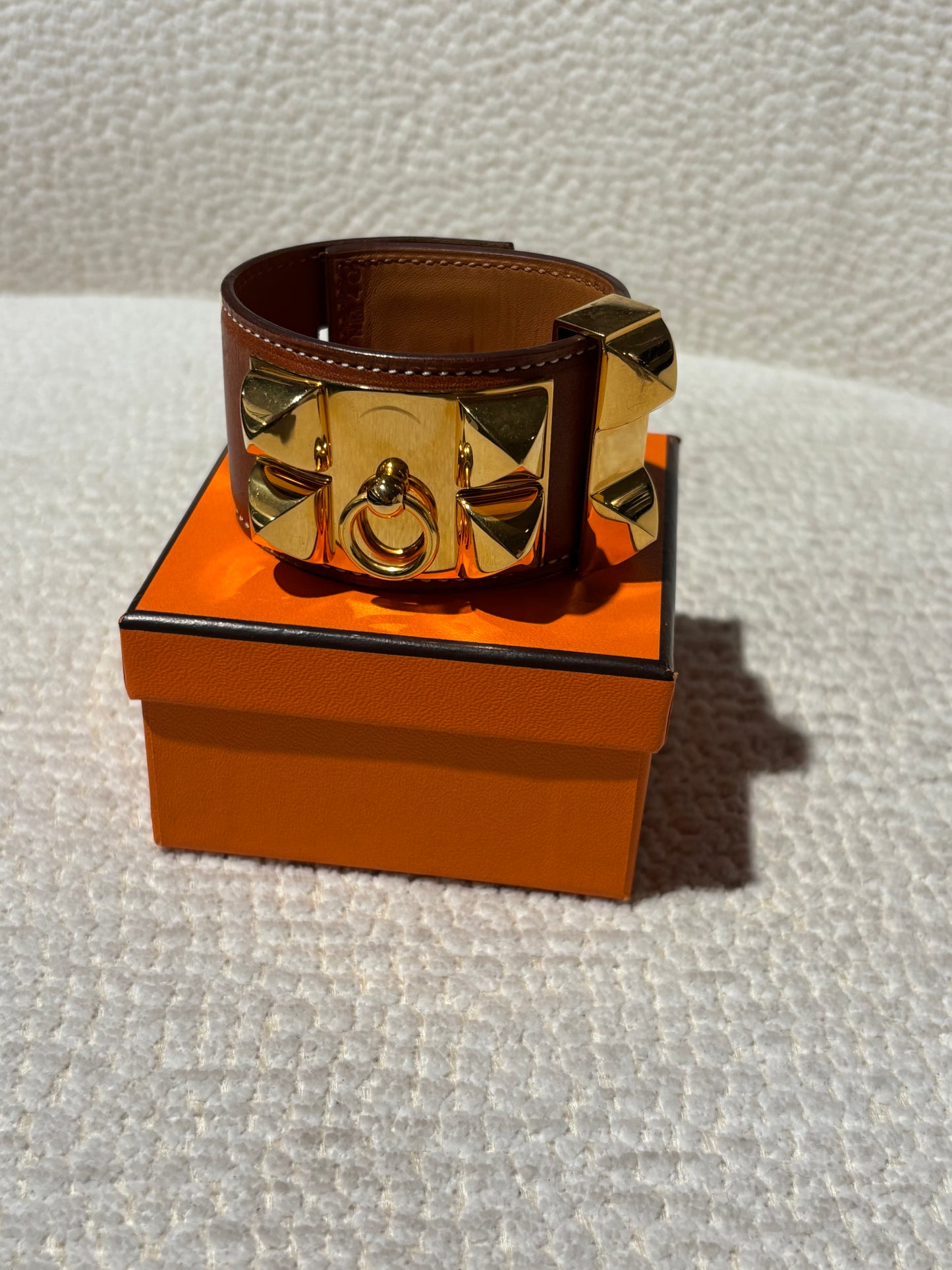 Hermés Collier de Chien Bracelet - Madame Calfskin & Gold Hardware