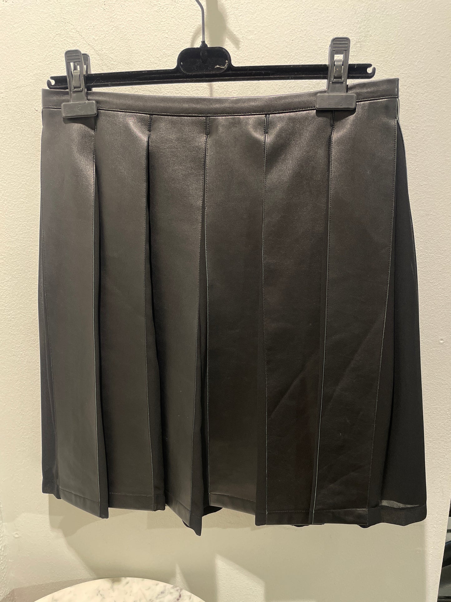 Sonia Rykiel -  pleated skirt - M- lamb leather