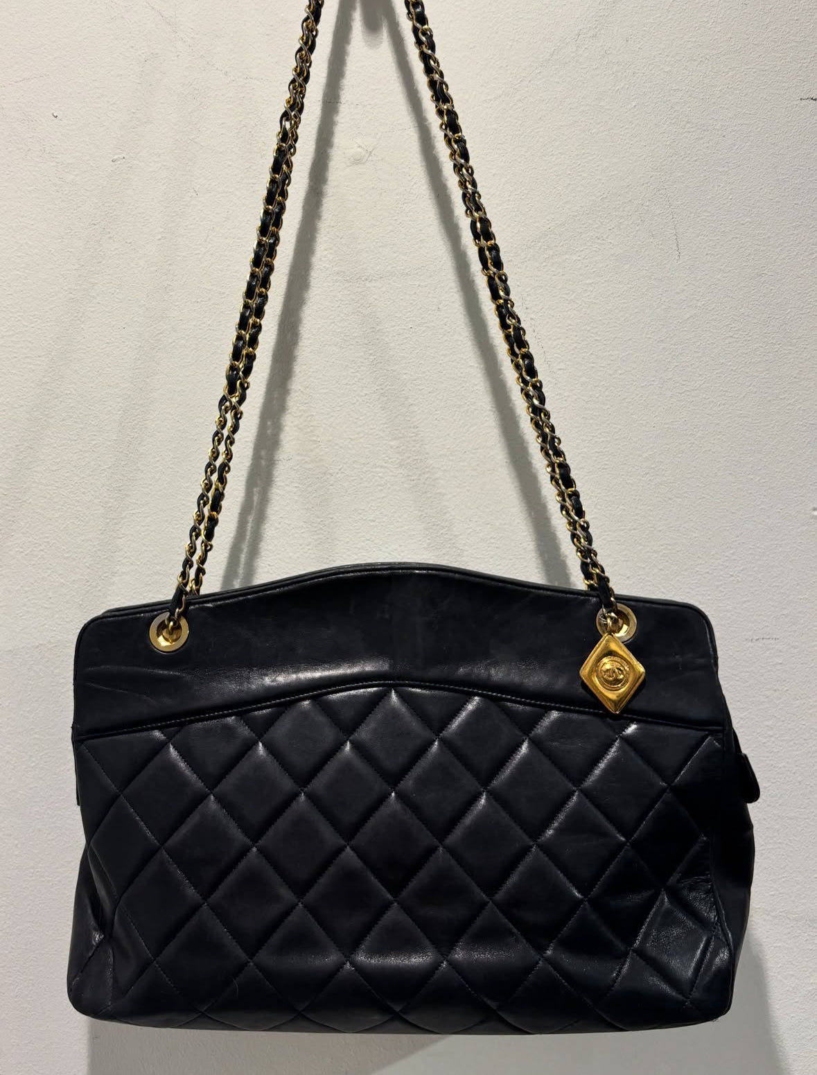 Chanel Vintage Tote - Black Lambskin & 24K Gold Hardware