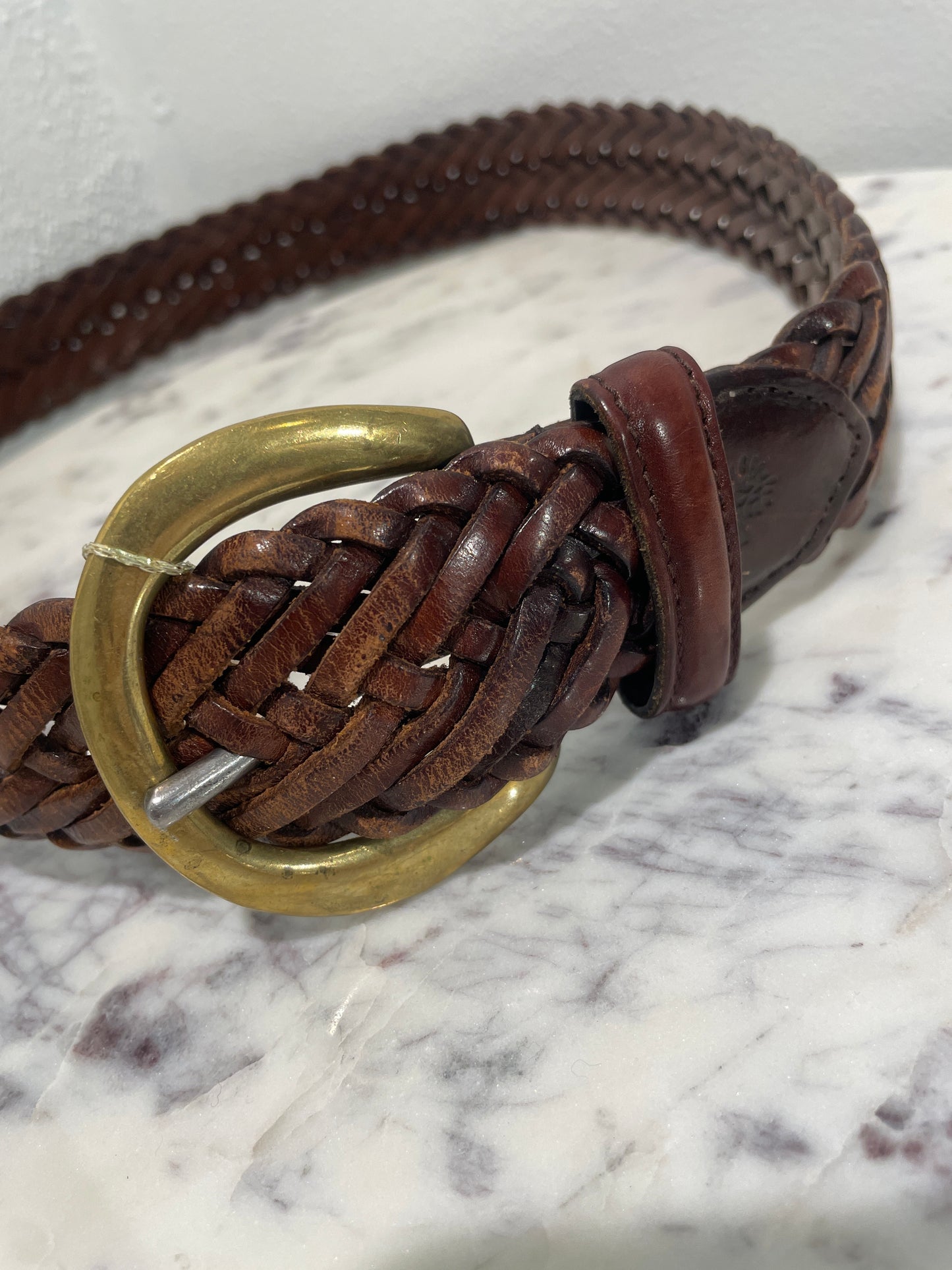Mulberry braided Belt - 70-90 cm. - Brown