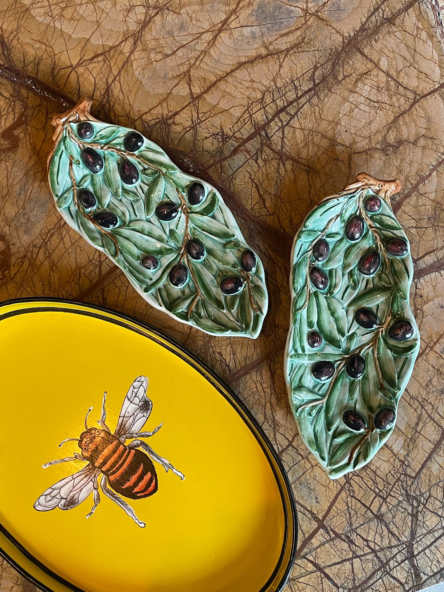 Oliven fad - Italiensk porcelæn