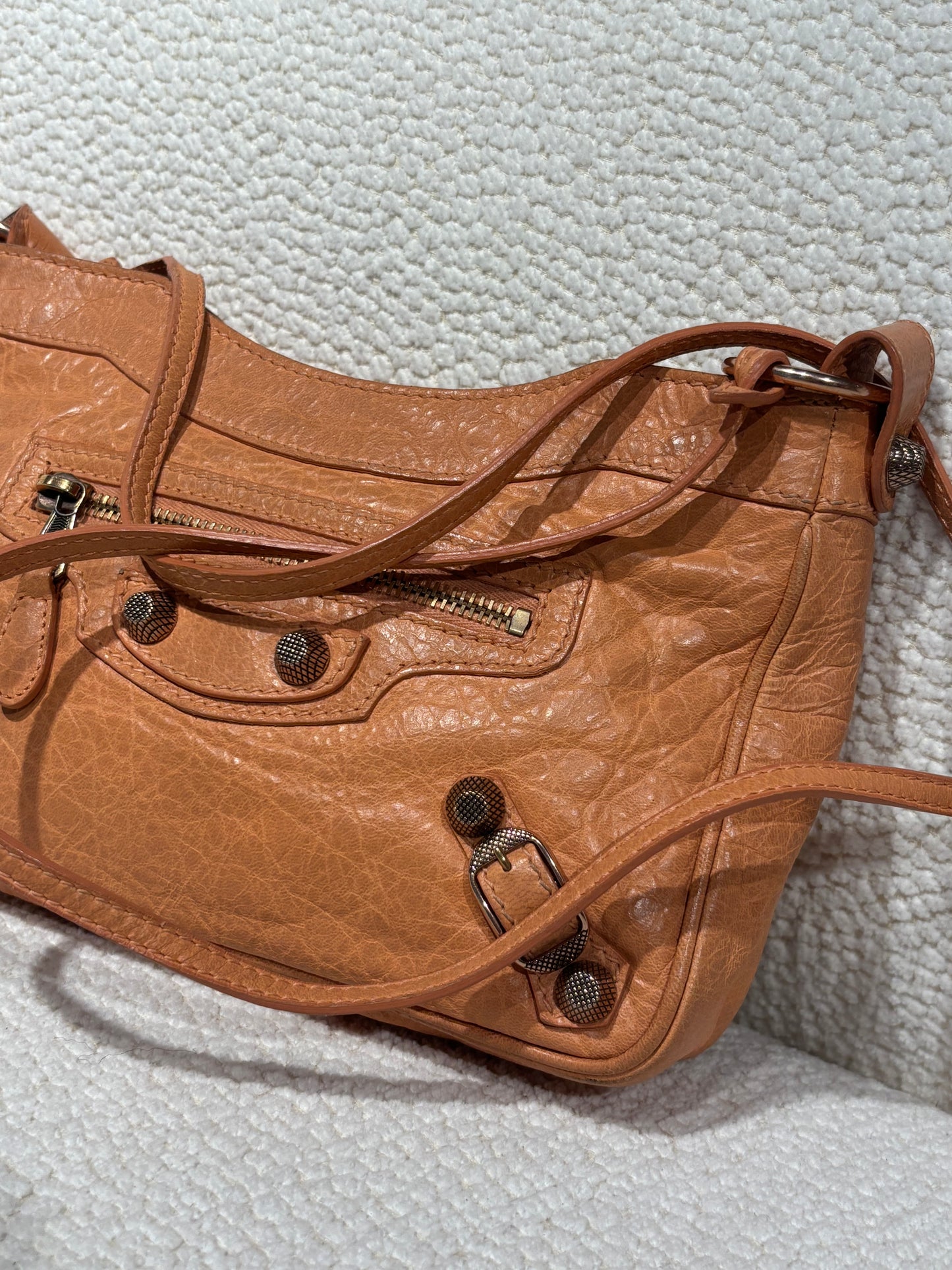 Balenciaga - Mini Crossbody City Bag - Peach/Orange Leather