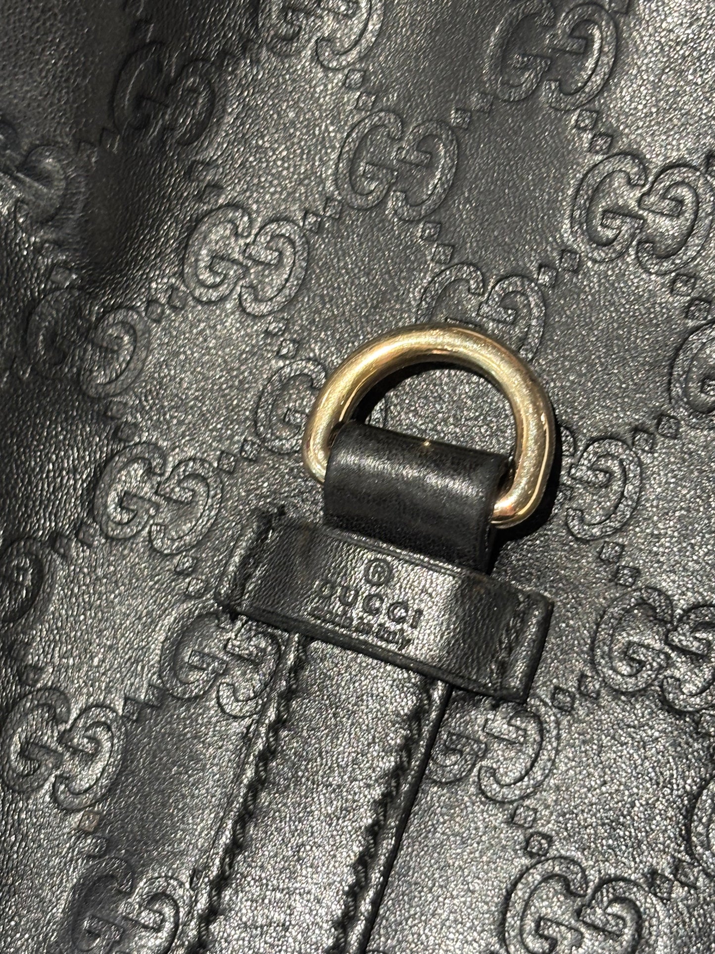 Gucci Guccissima Bag - Black Monogram Leather & Gold Hardware