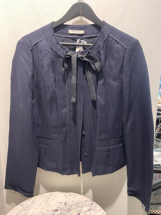Prada Lightweight Textured Ribbon Jacket – Navy – IT48/EU44