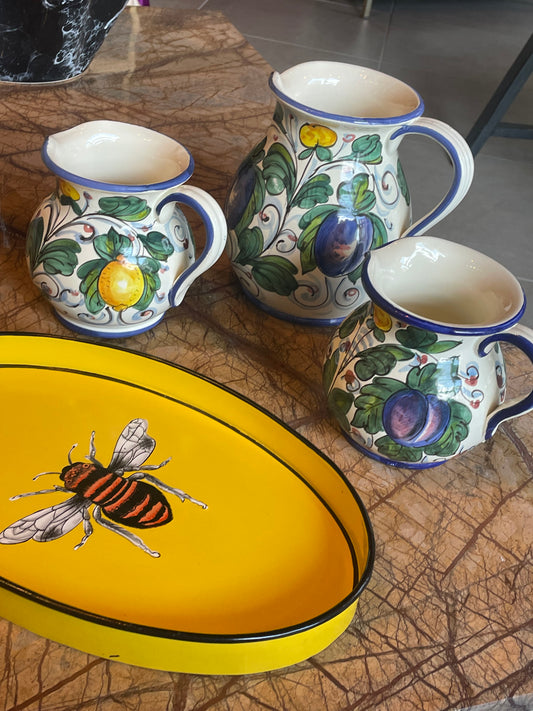 Stor Toscana kande - Blommer - Italiensk porcelæn