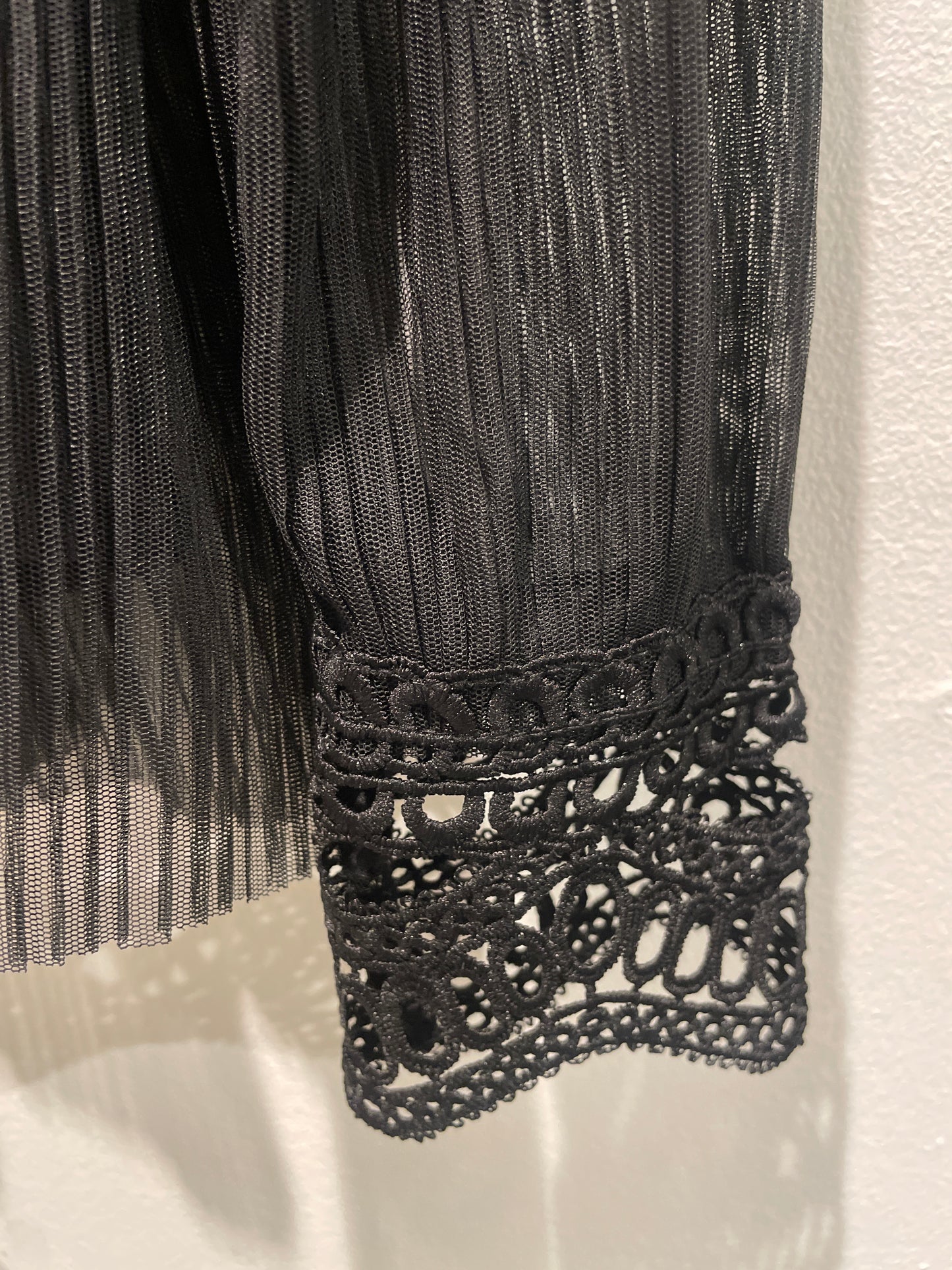 Y.A.S – Romantic Black Mesh & Lace Blouse - S/M