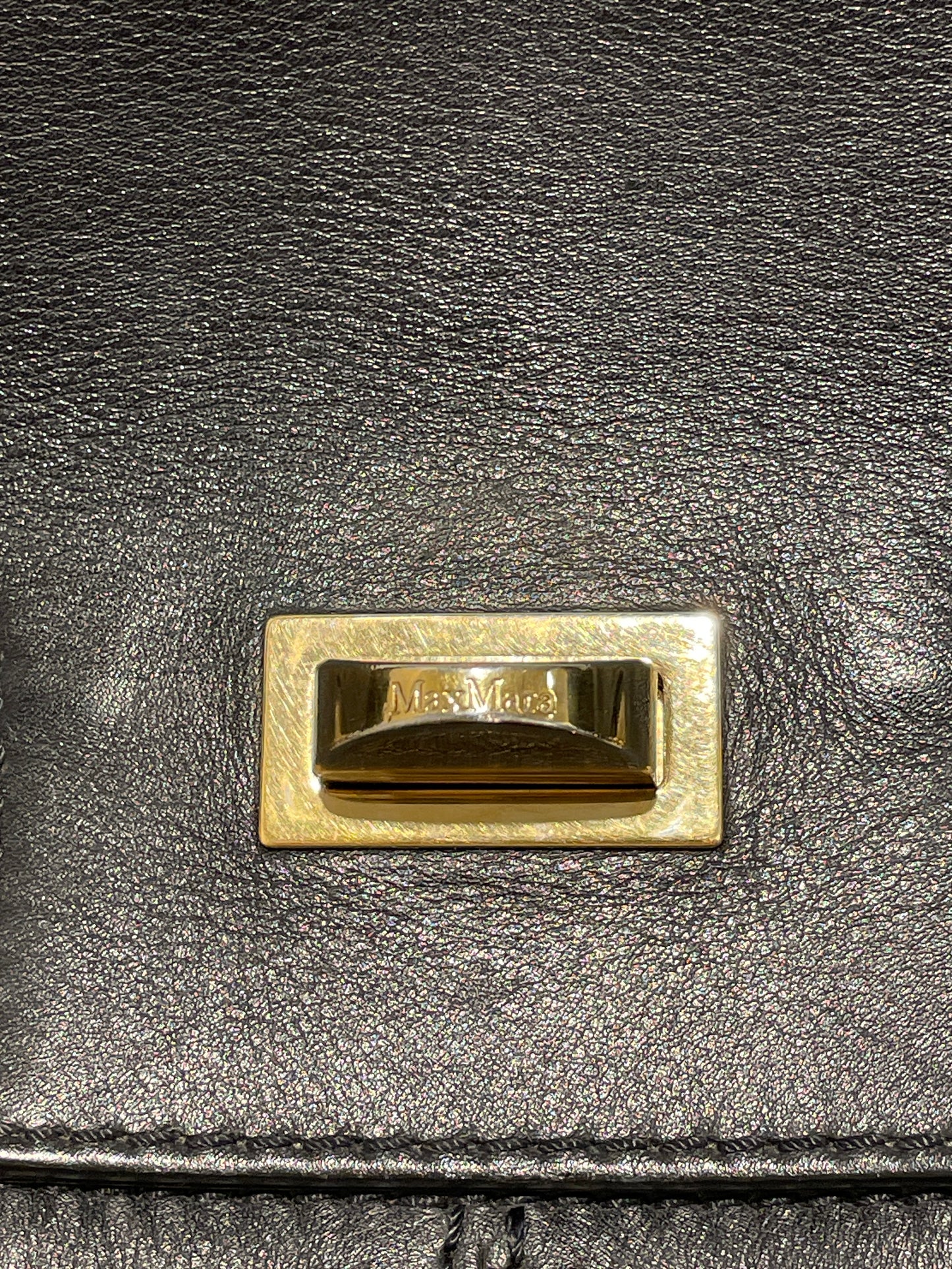 Max Mara Margaux Leather Handbag – Black