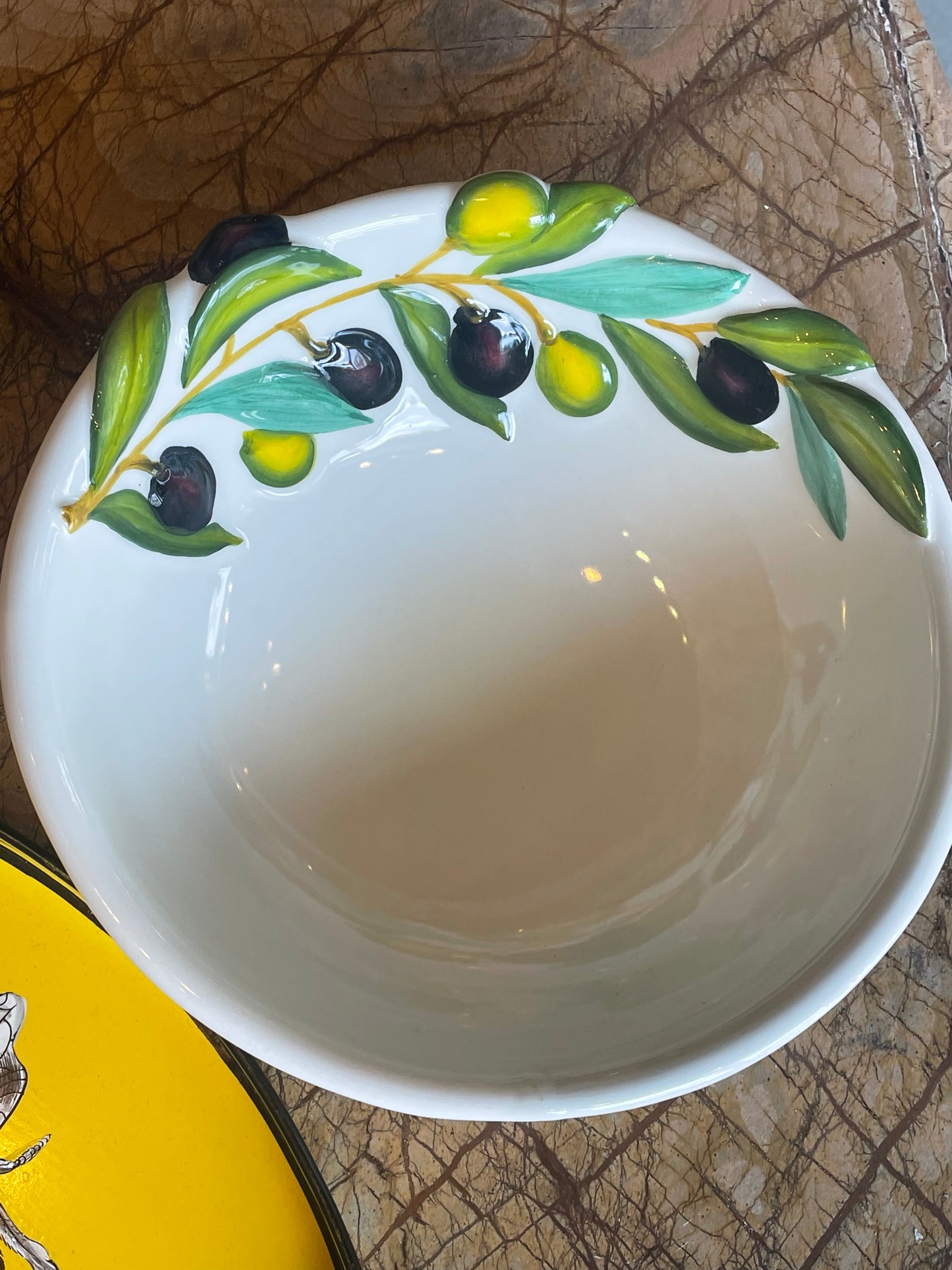 Skål med olivenranker - Italiensk porcelæn