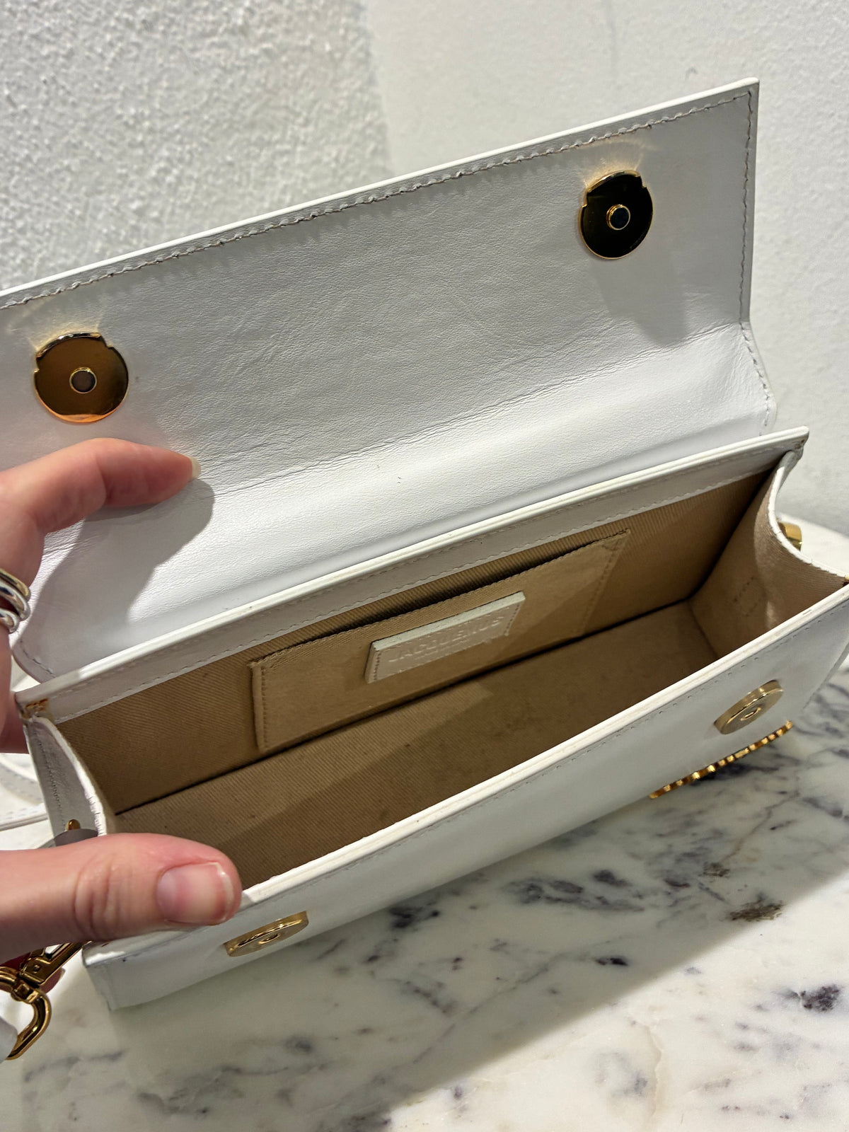 Jacquemus Le Chiquito Bag – White Leather & Gold Hardware