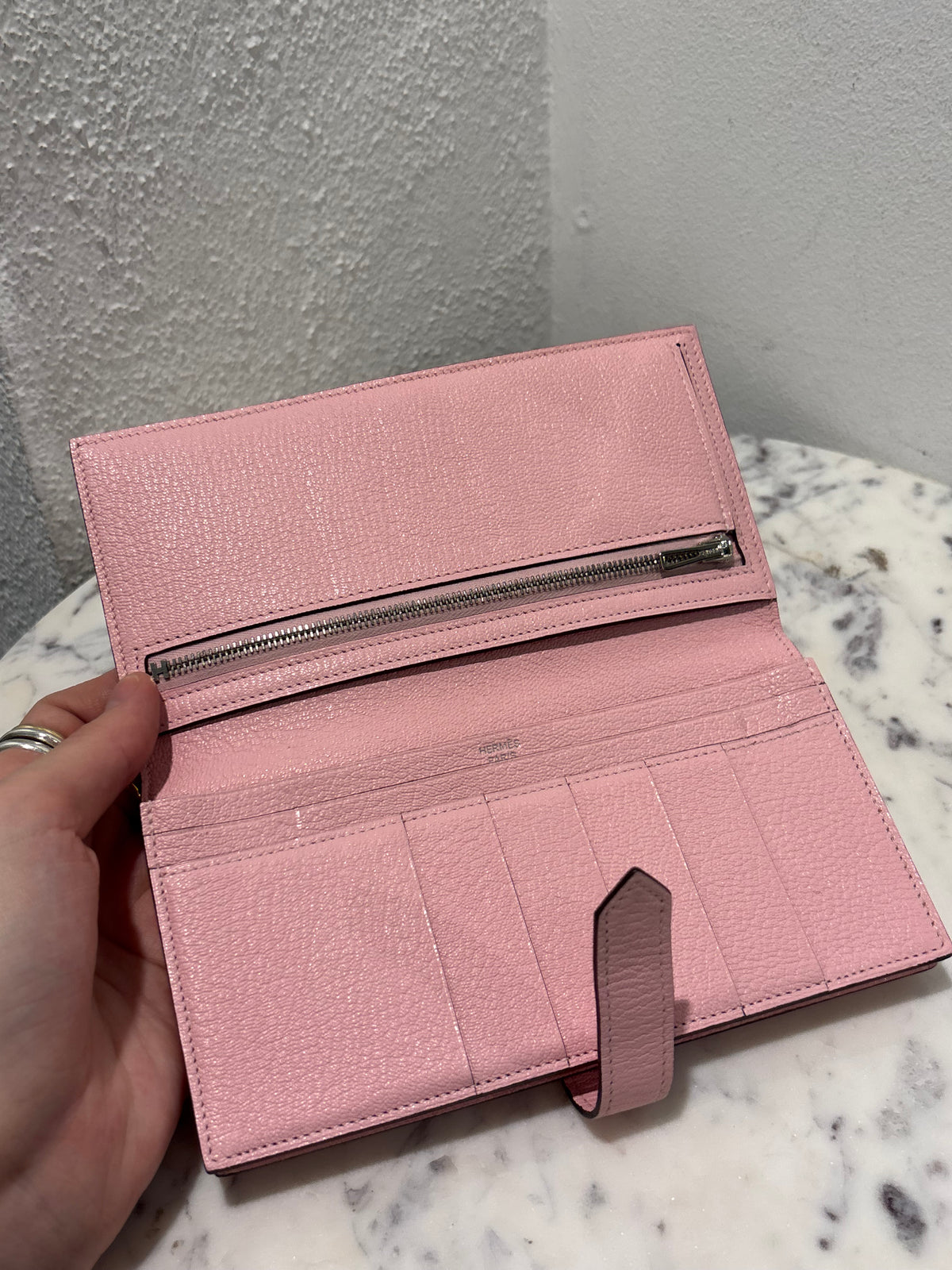 Hermès Béarn - Rose Sakura w. Palladium Hardware