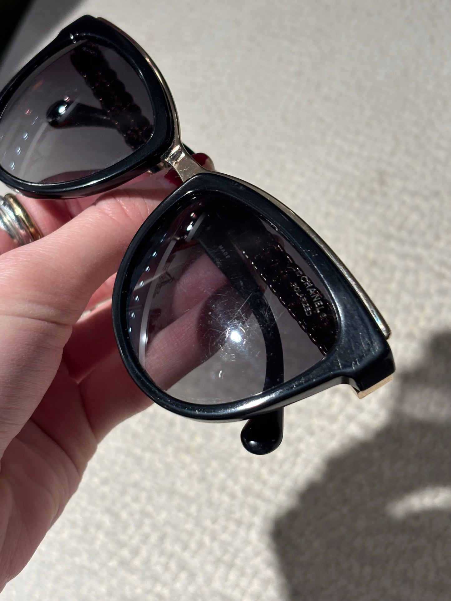 Chanel Sunglasses - Black & Gold Chains