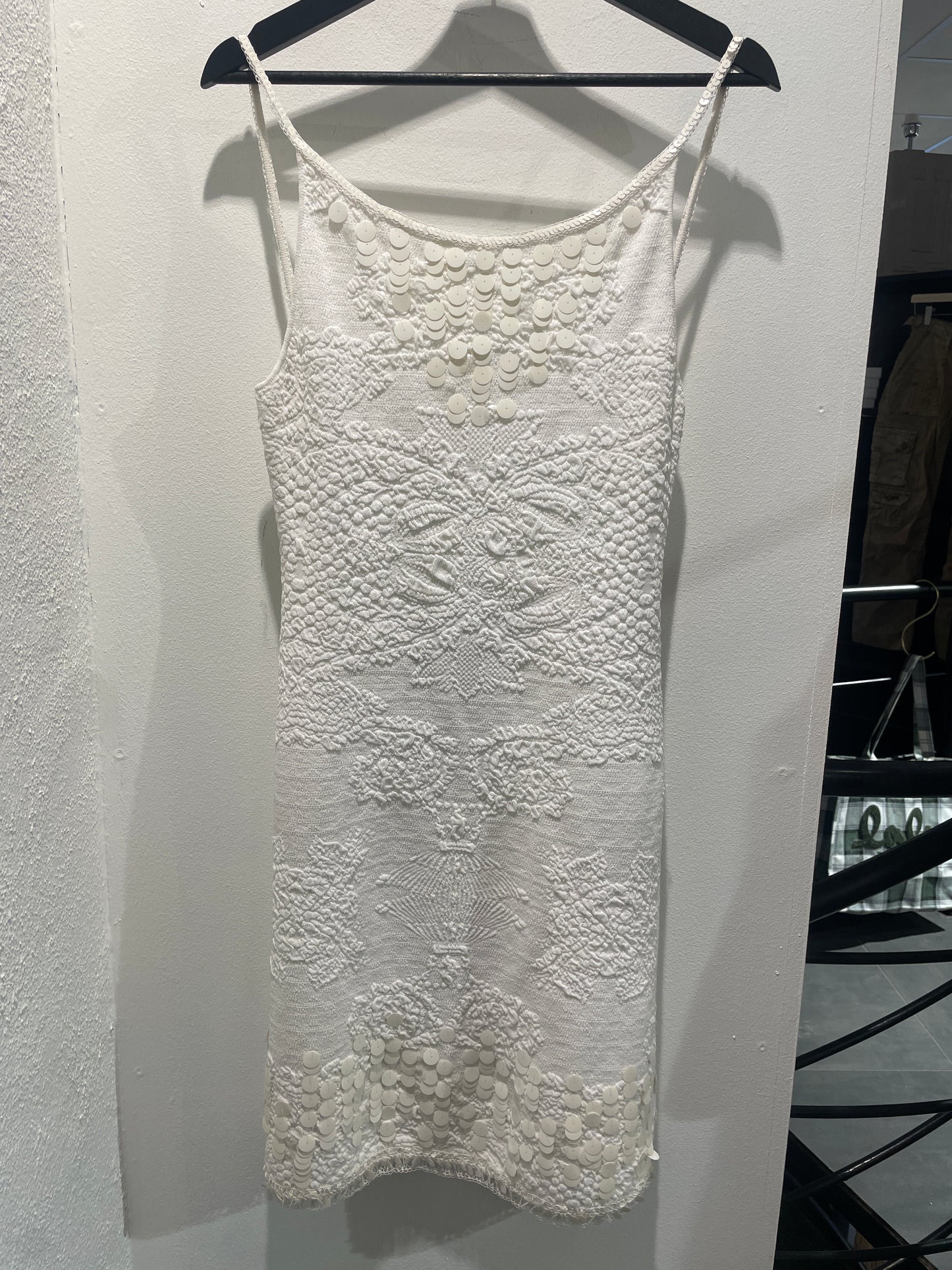 Chanel Cocktail Dress – White with Sequins & Stretch - EU 36/38