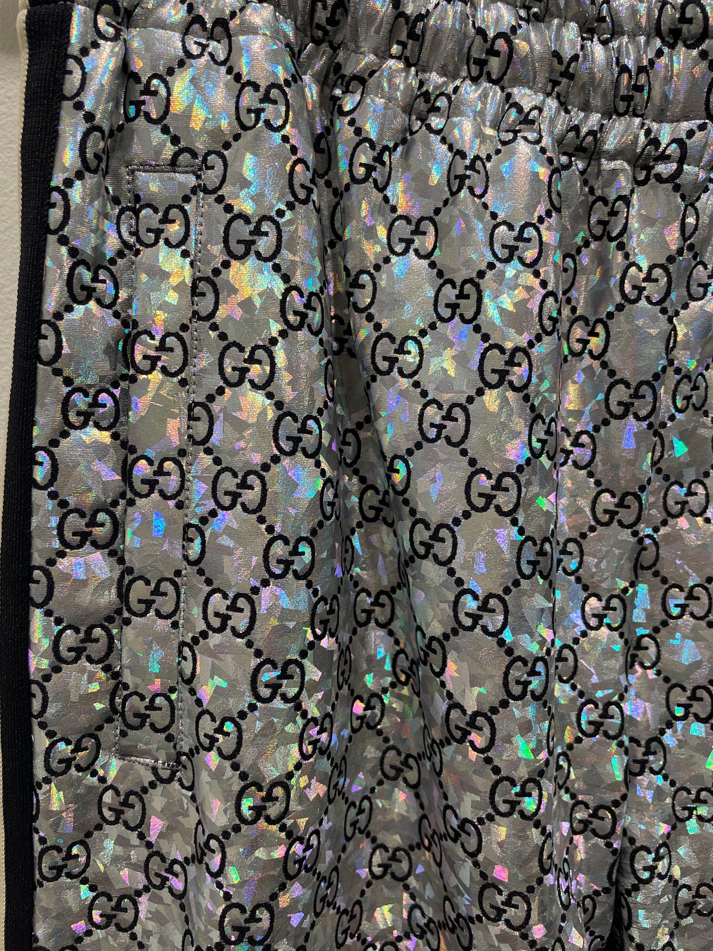 Gucci - Silver monogram pants with iridescent finish - S/M