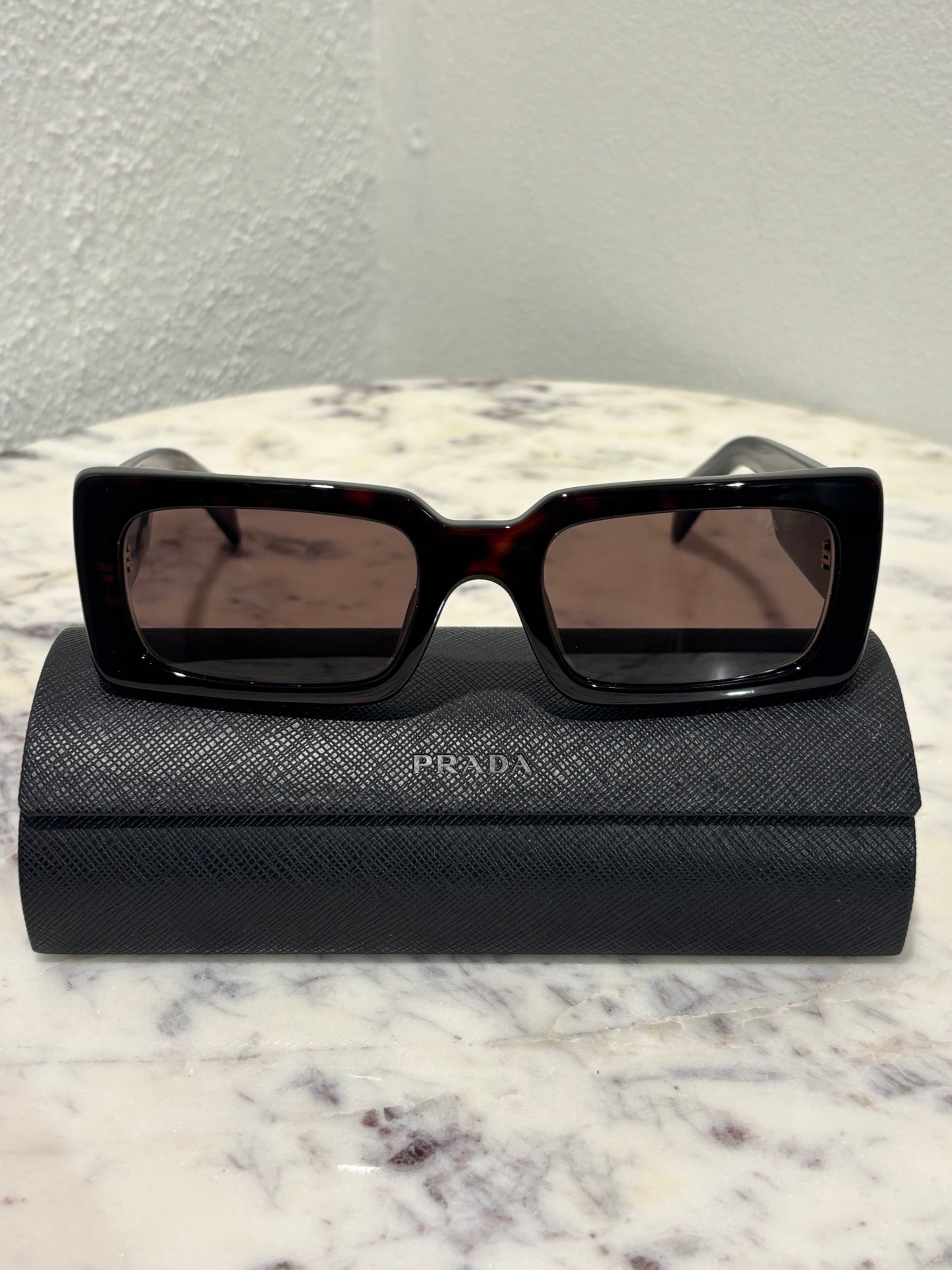 Prada Sunglasses - Tortoise with Logo - Medinas Wardrobe
