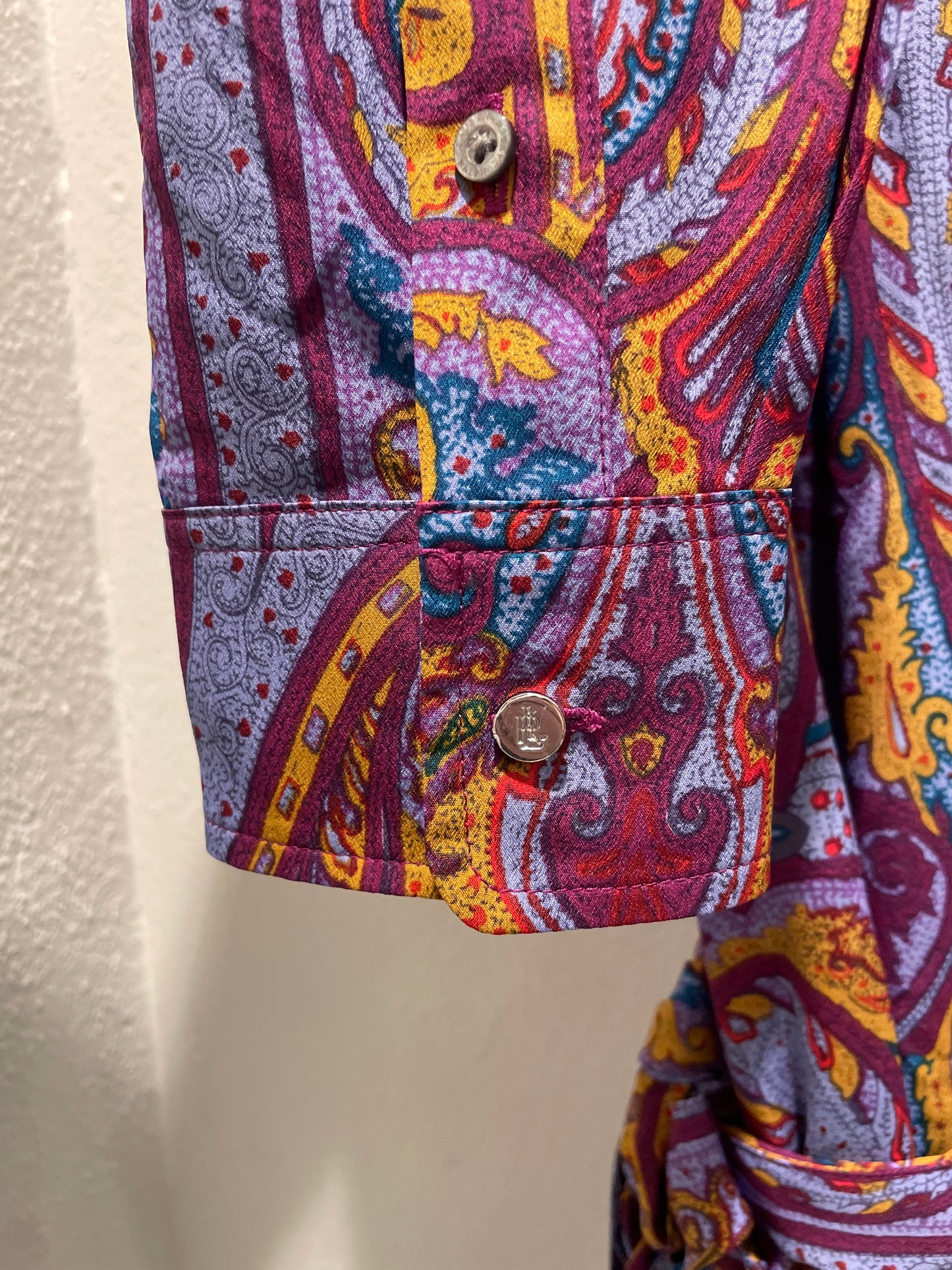Lauren Ralph Lauren — Vibrant Paisley Print Maxi Shirt Dress with Belt - Size M