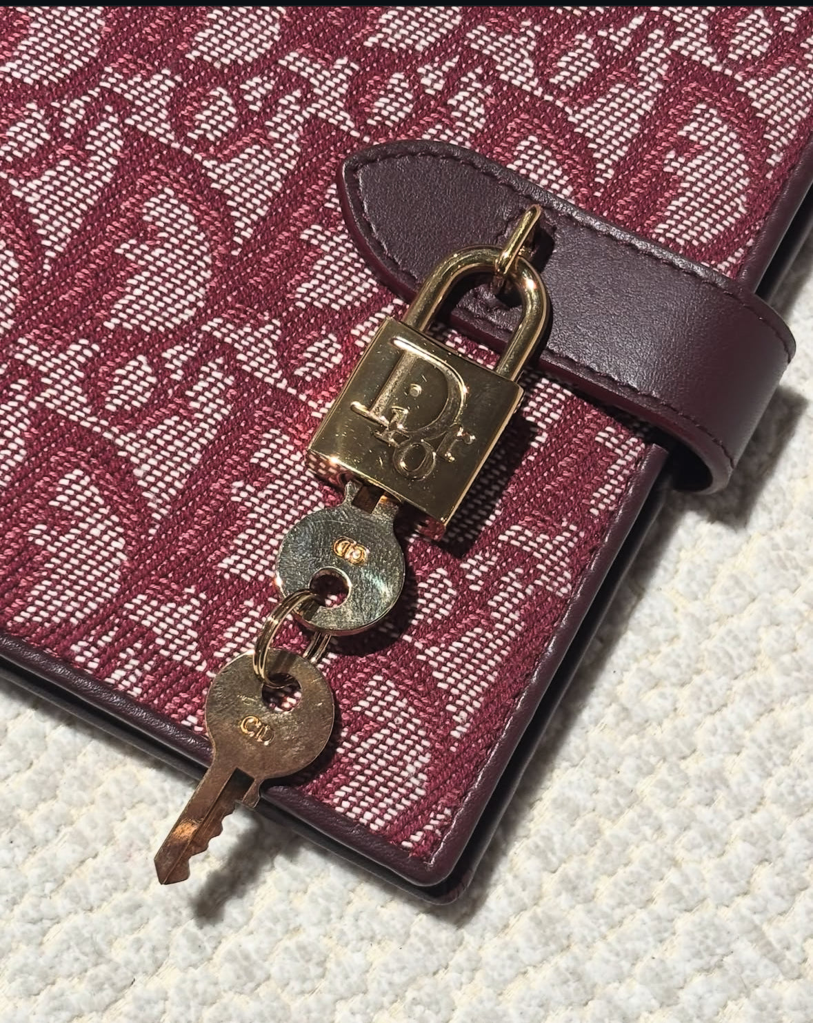 Christian Dior Agenda/Notebook - Monogram Logo Print & Lock with Keys