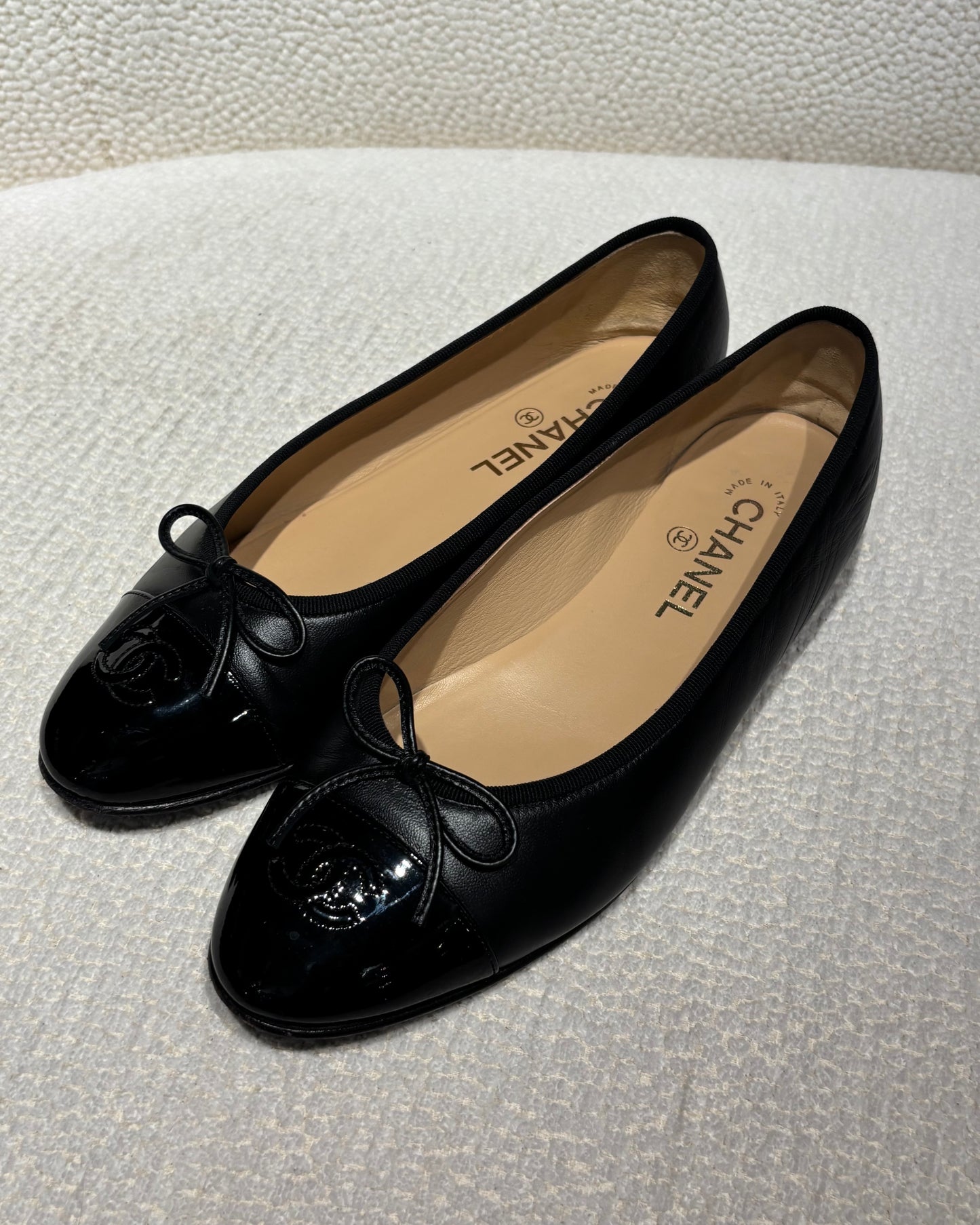 Chanel ballerinas - Black lambskin & patent leather - EU 39,5 - 2025 Collection