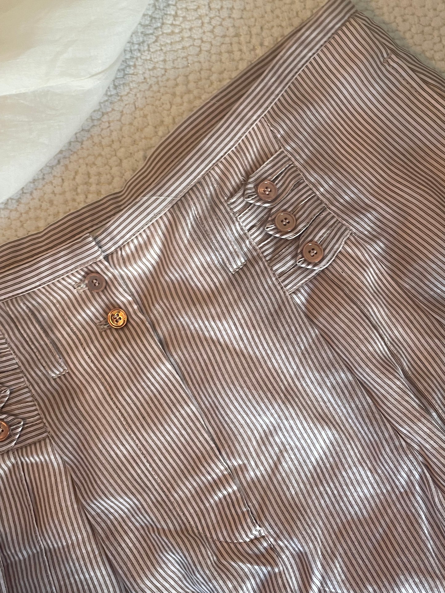 Shorts - Hvid m. rust striber - Stella McCartney