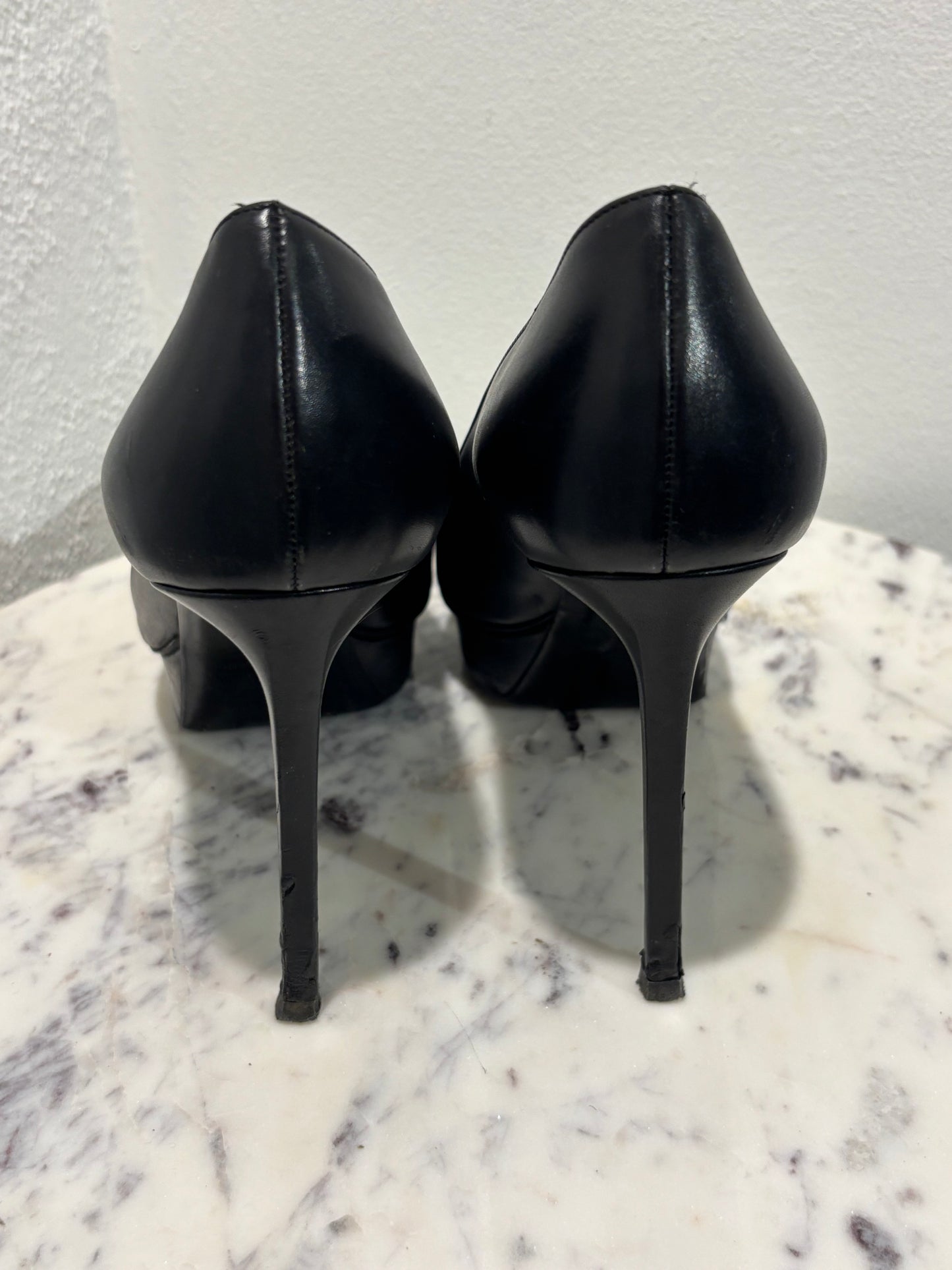 Saint Laurent - Janis platform pumps - 100 mm - 39  - Medinas Wardrobe