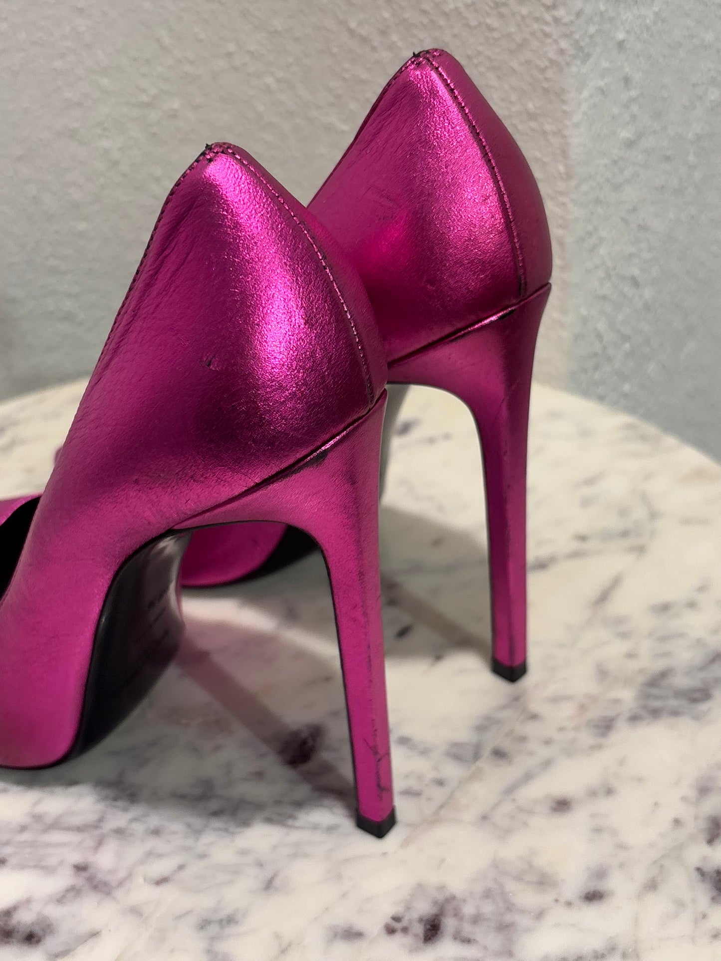 Saint Laurent Heels - Pink Metallic - 38.5 - Medinas Wardrobe