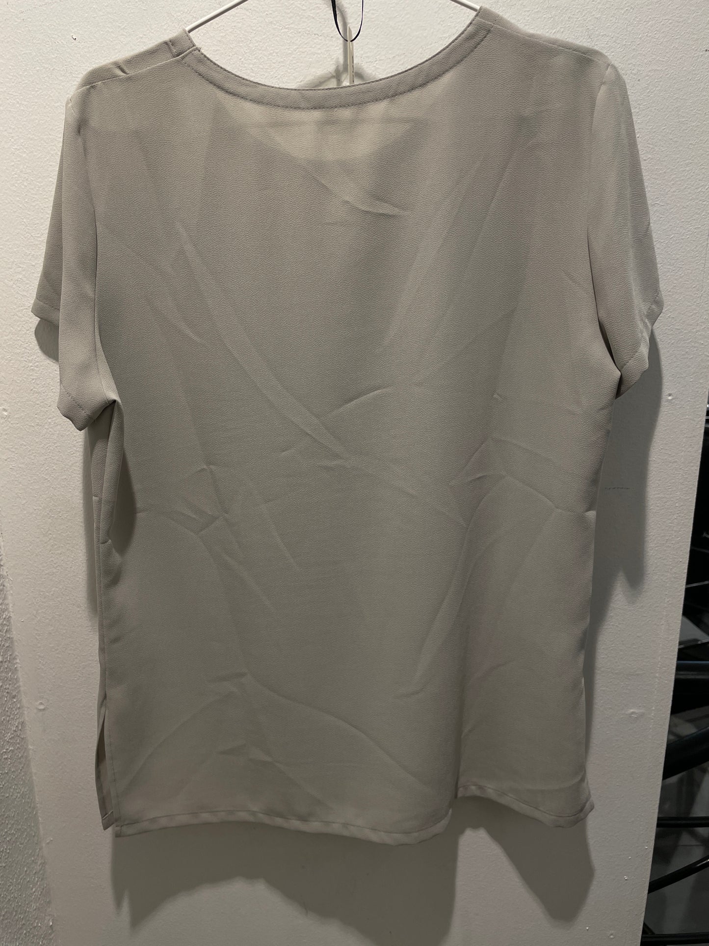 Vintage St. Michael Minimalist Short Sleeve Blouse – Sand / Light Khaki - EU42