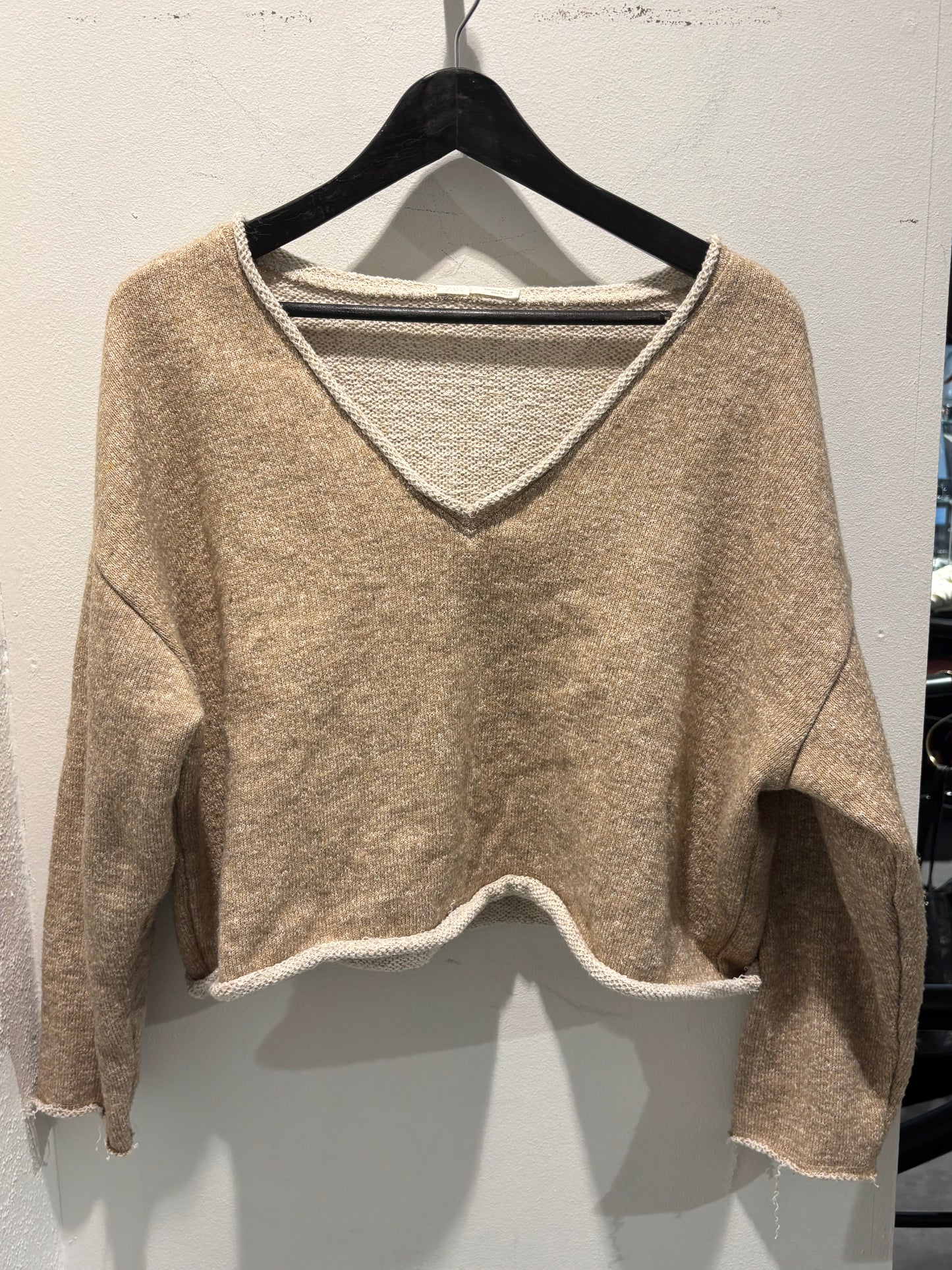 Zara - Cropped Knitted top - Sand Beige -Medina’s Wardrobe - M