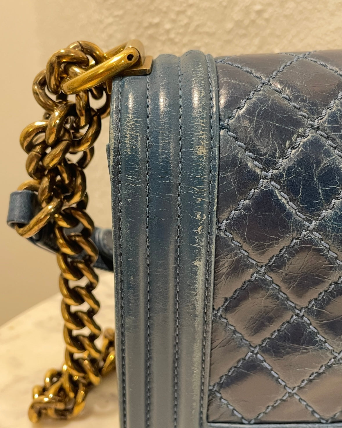 Chanel Boy Bag - Medium - Teal & Aged Gold Hardware
