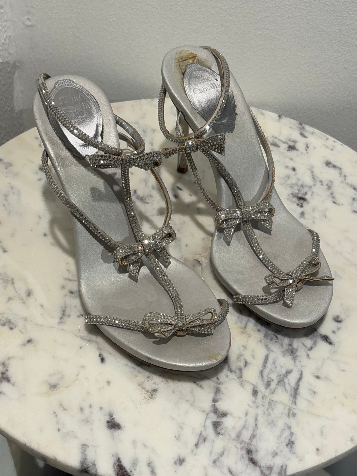 René Caovilla - Heeled Sandals - Silver - 39 - Medinas Wardrobe
