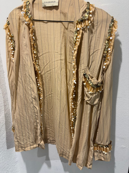 Malene Birger - Shirt w. gold beads - S - Medina’s Wardrobe